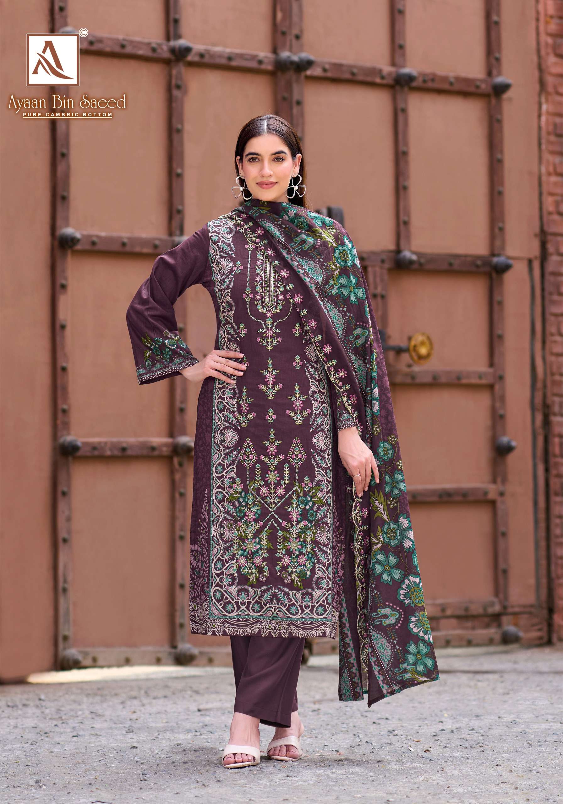 ALOK SUITS AYAAN BIN SAEED COTTON DIGITAL PRINT WITH FANCY EMBROIDERY WORK SUIT