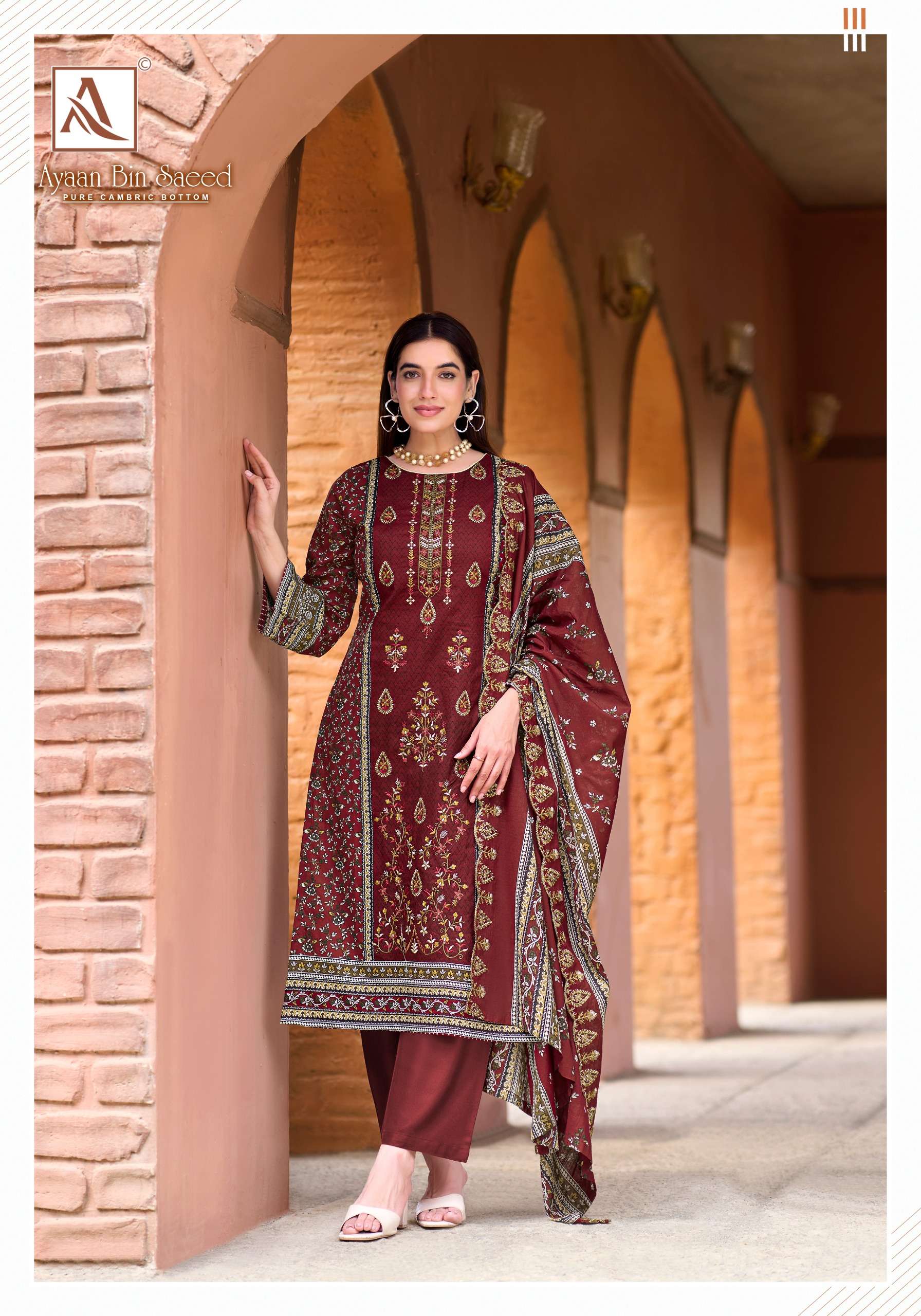 ALOK SUITS AYAAN BIN SAEED COTTON DIGITAL PRINT WITH FANCY EMBROIDERY WORK SUIT