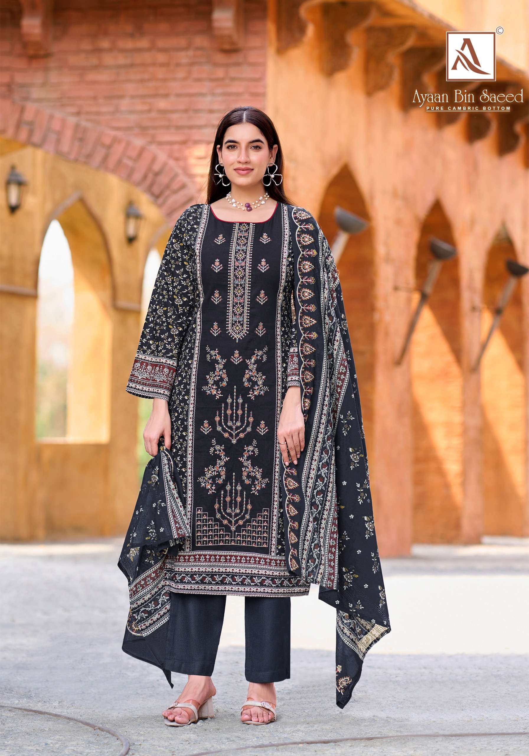 ALOK SUITS AYAAN BIN SAEED COTTON DIGITAL PRINT WITH FANCY EMBROIDERY WORK SUIT