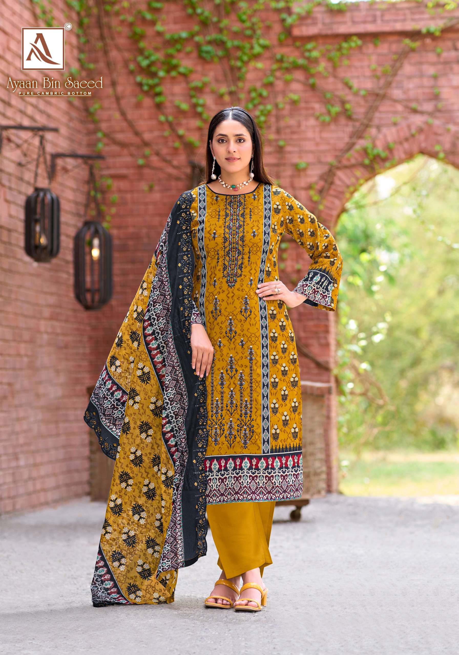 ALOK SUITS AYAAN BIN SAEED COTTON DIGITAL PRINT WITH FANCY EMBROIDERY WORK SUIT