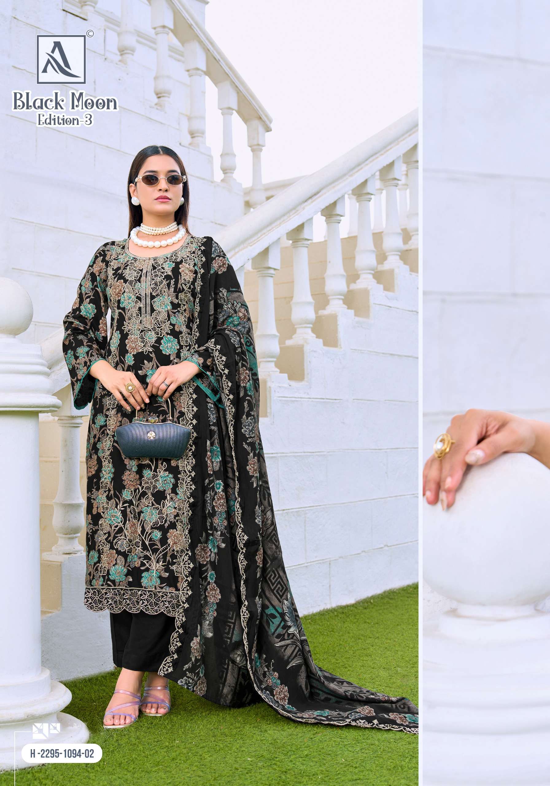 ALOK SUITS BLACK MOON VOL 3 VISCOSE PRINT WITH FANCY EMBROIDERY WORK SUIT