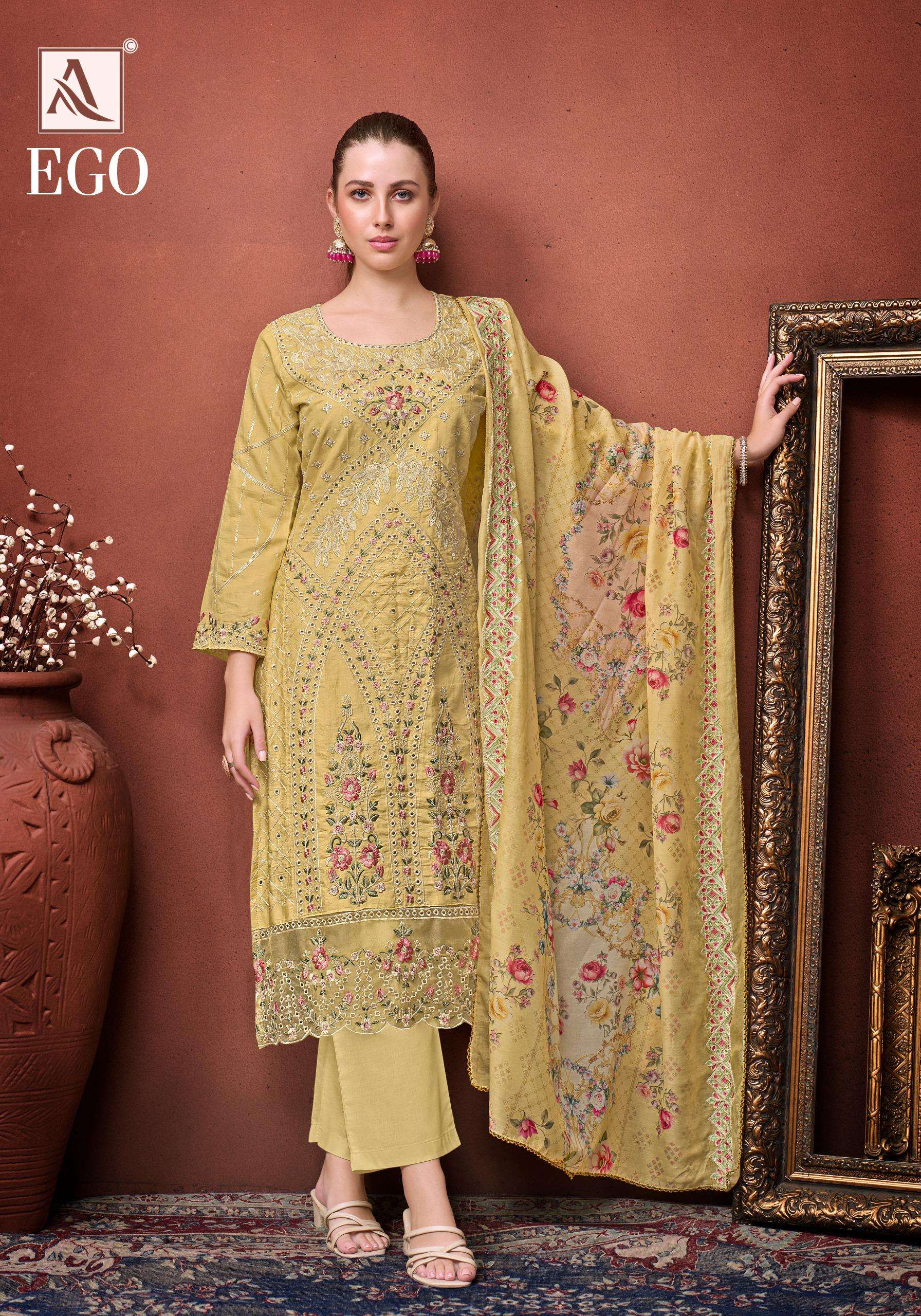 ALOK SUITS EGO JAM COTTON PAKISTANI STYLE EMBROIDERY WORK SUIT