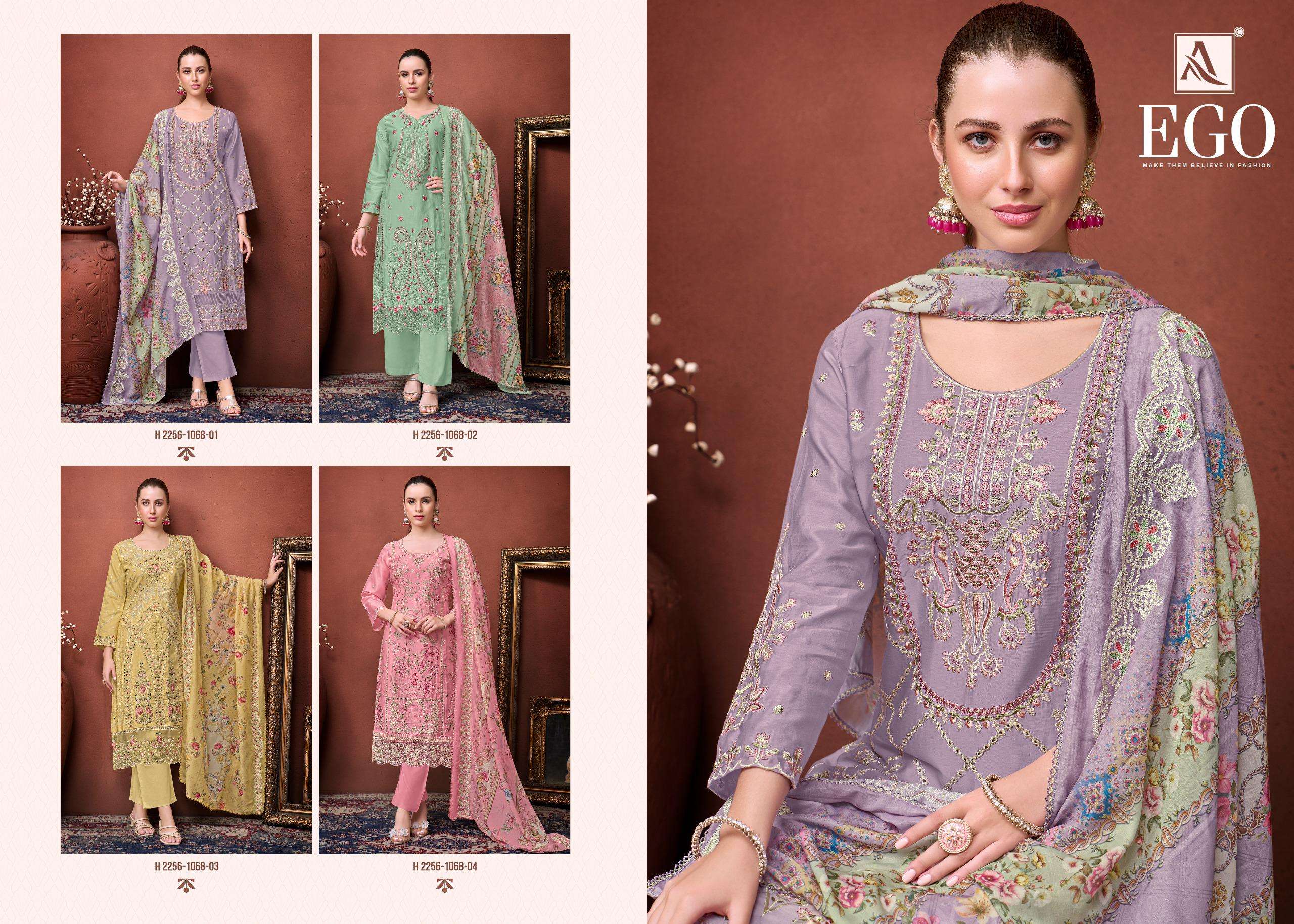 ALOK SUITS EGO JAM COTTON PAKISTANI STYLE EMBROIDERY WORK SUIT