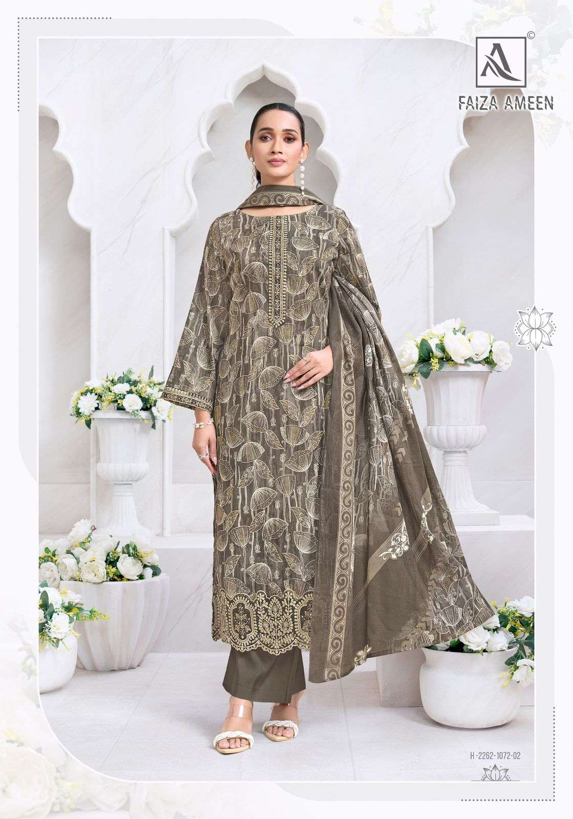 ALOK SUITS FAIZA AMEEN JAM COTTON PRINT WITH FANCY EMBROIDERY WORK SUIT