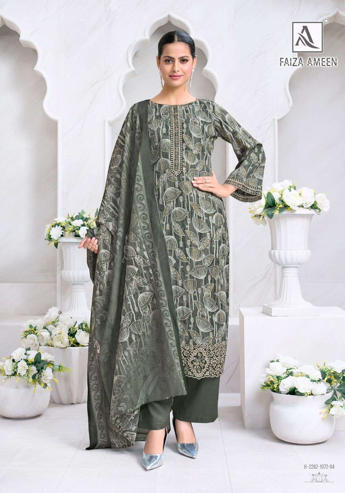 ALOK SUITS FAIZA AMEEN JAM COTTON PRINT WITH FANCY EMBROIDERY WORK SUIT