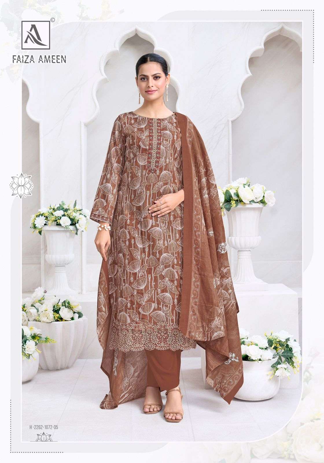 ALOK SUITS FAIZA AMEEN JAM COTTON PRINT WITH FANCY EMBROIDERY WORK SUIT