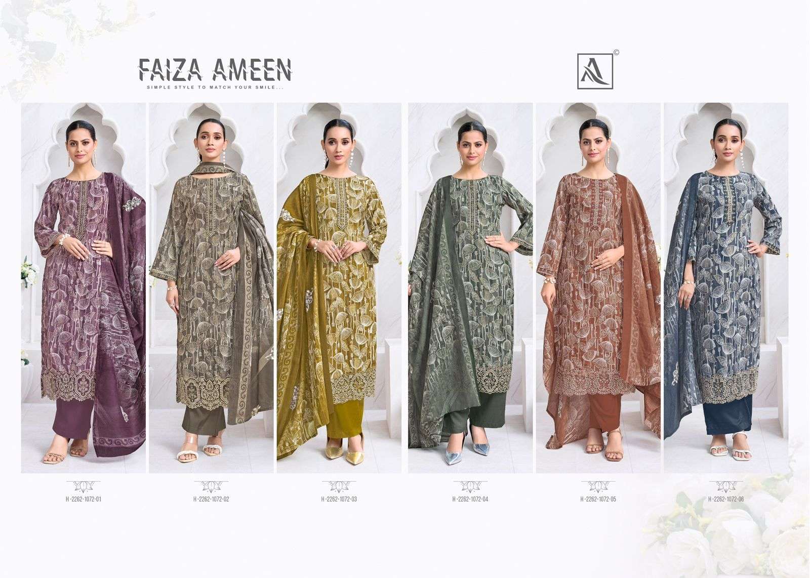 ALOK SUITS FAIZA AMEEN JAM COTTON PRINT WITH FANCY EMBROIDERY WORK SUIT