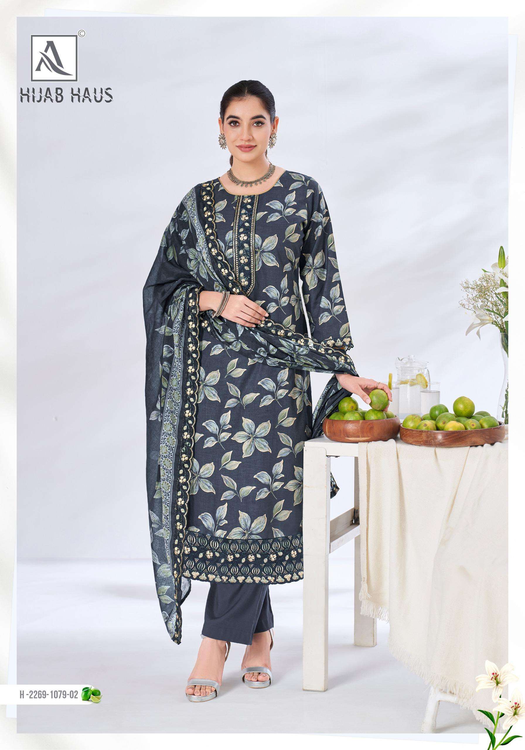 ALOK SUITS HIJAB HAUS COTTON PRINT WITH EMBROIDERY WORK SUIT