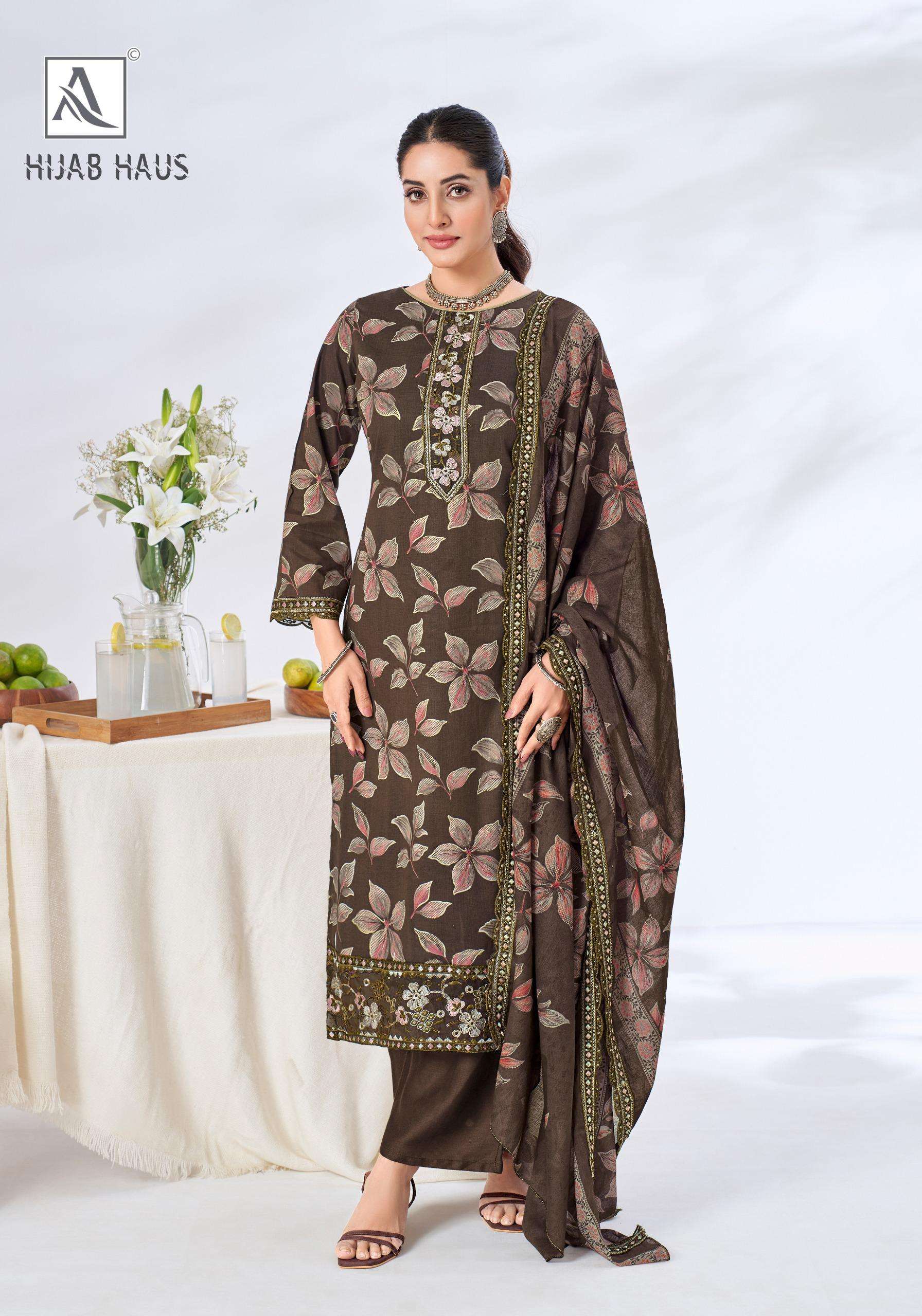ALOK SUITS HIJAB HAUS COTTON PRINT WITH EMBROIDERY WORK SUIT