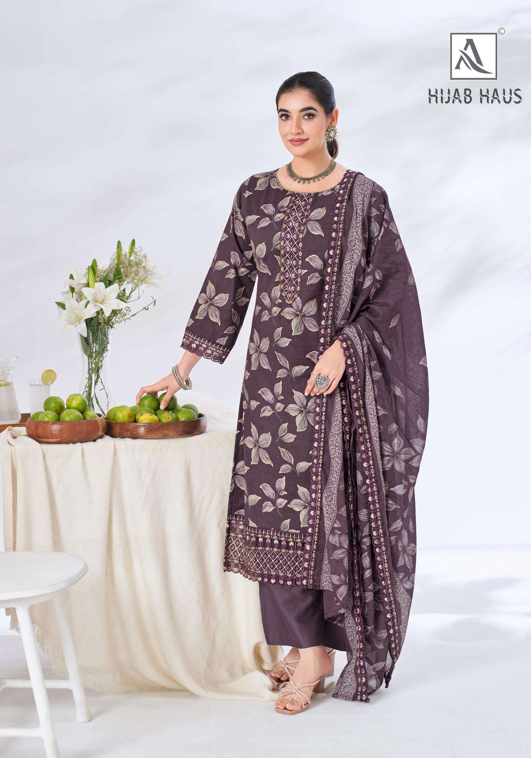 ALOK SUITS HIJAB HAUS COTTON PRINT WITH EMBROIDERY WORK SUIT