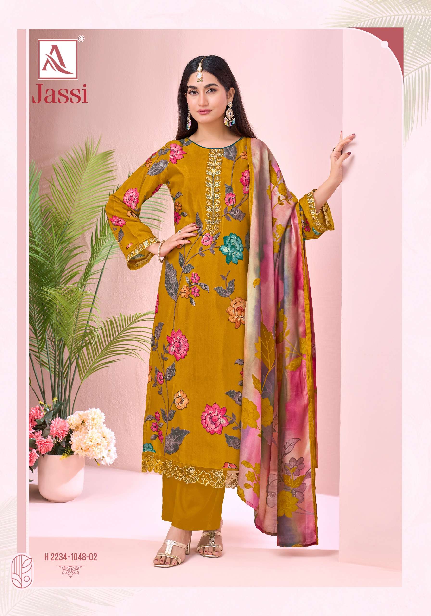 ALOK SUITS JASSI VISCOSE DESIGNER PRINT WITH FANCY WORK SUIT