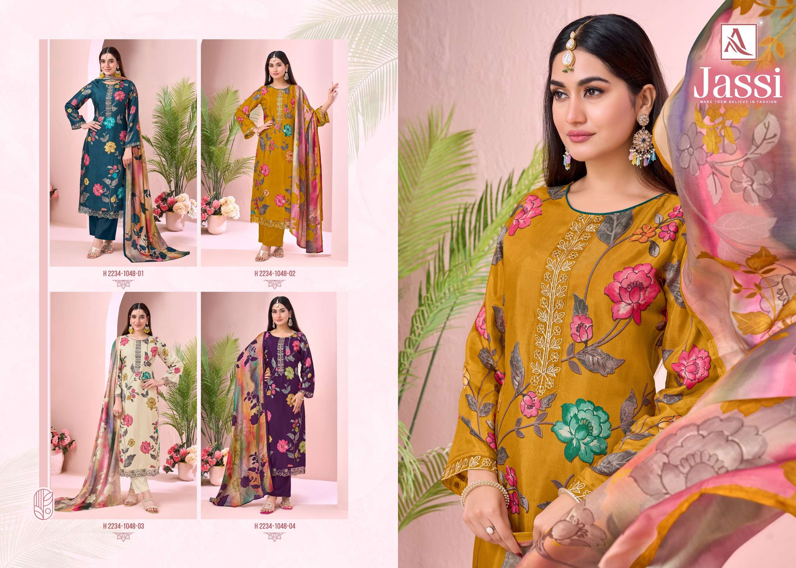 ALOK SUITS JASSI VISCOSE DESIGNER PRINT WITH FANCY WORK SUIT