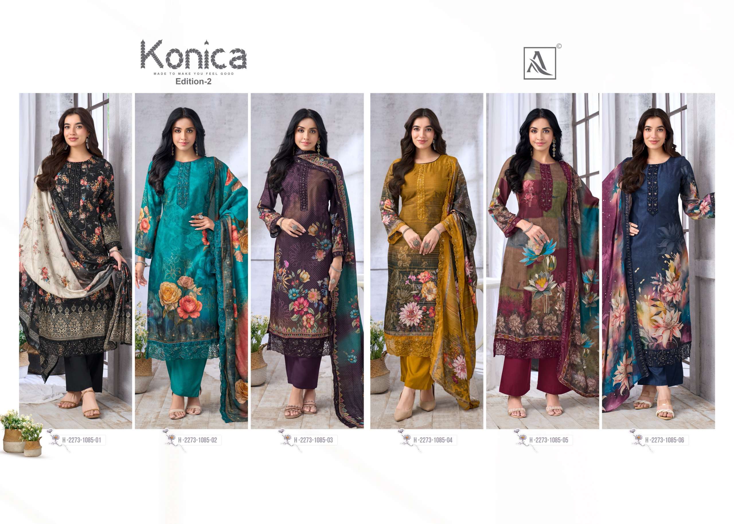ALOK SUITS KONICA VOL 2 VISCOSE DIGITAL PRINT WITH FANCY EMBROIDERY WORK SUIT