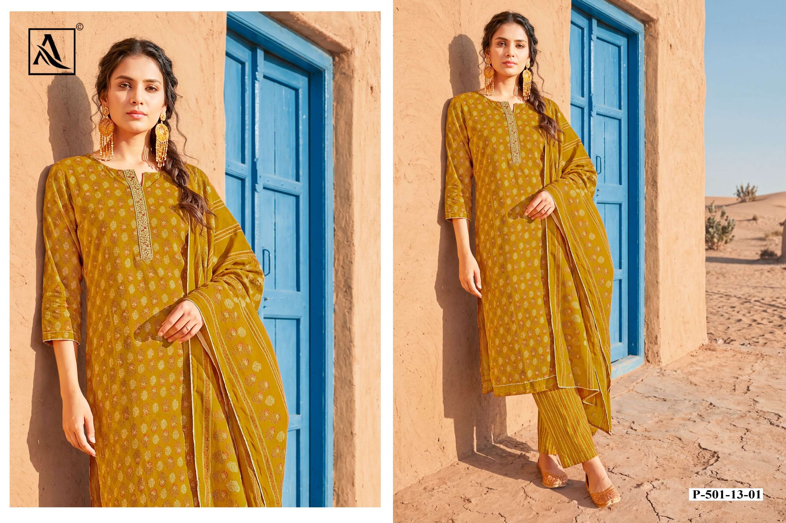 ALOK SUITS MAUSAMI VISCOSE PRINT WITH FANCY EMBROIDERY WORK SUIT