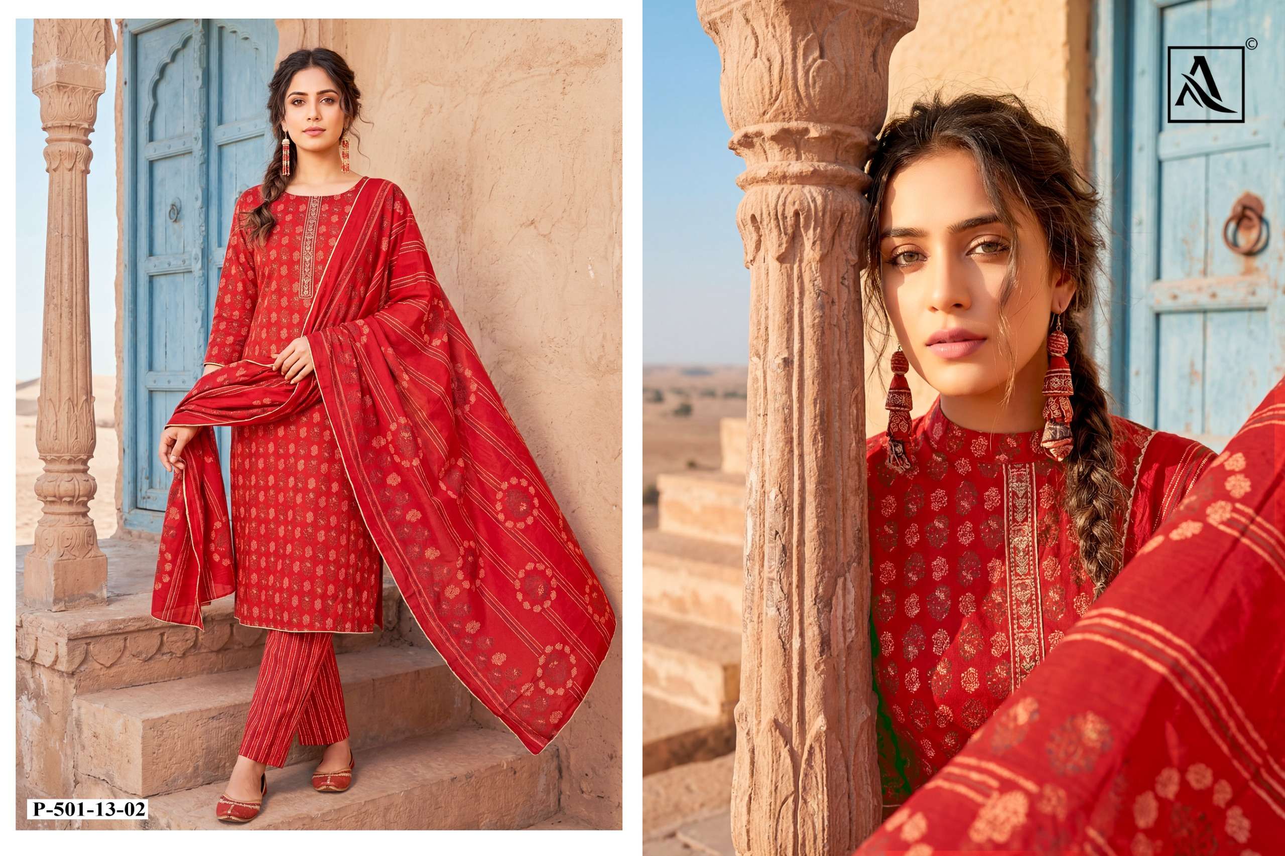 ALOK SUITS MAUSAMI VISCOSE PRINT WITH FANCY EMBROIDERY WORK SUIT