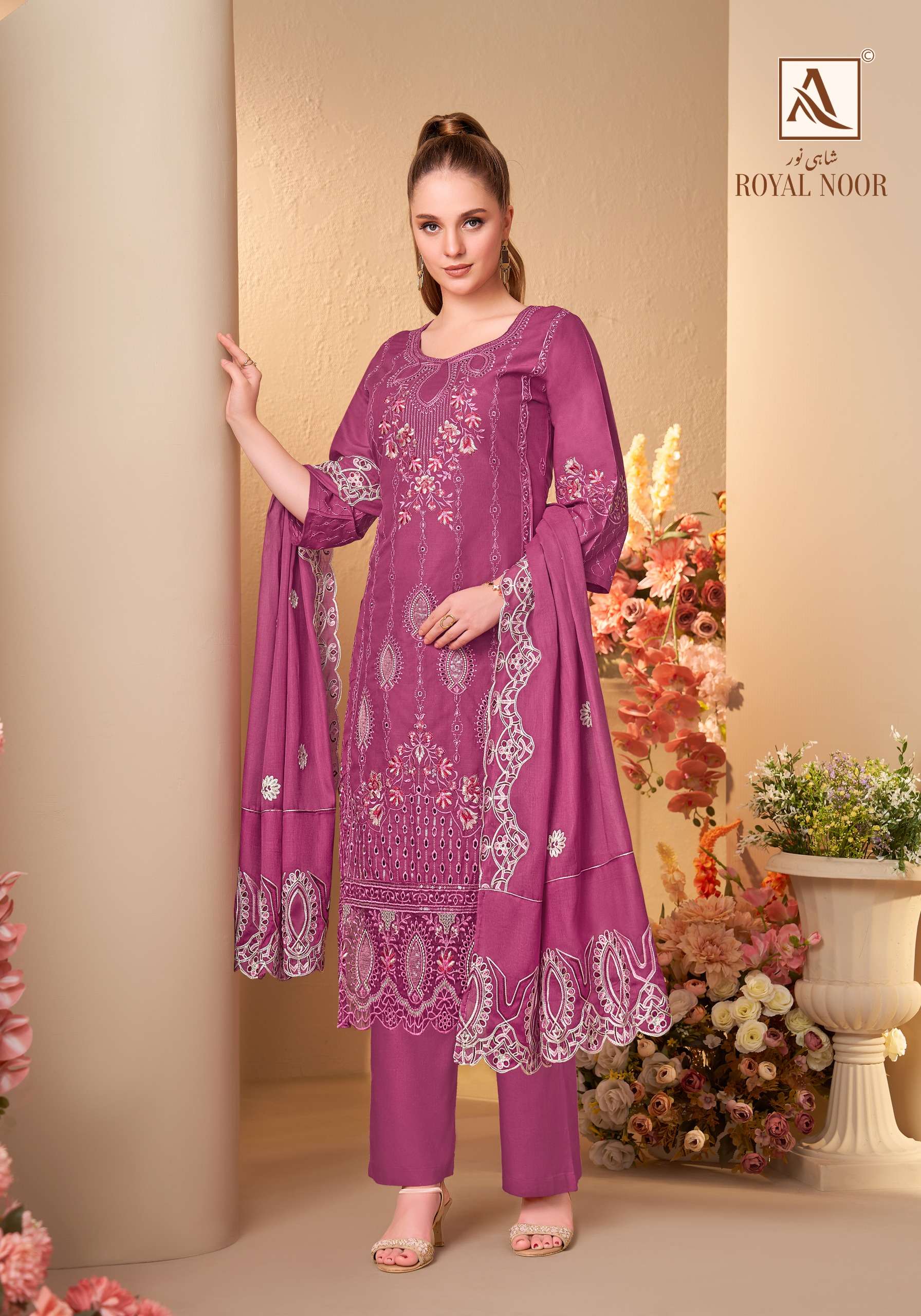 ALOK SUITS ROYAL NOOR COTTON FANCY EMBROIDERY WORK LADIES SUIT