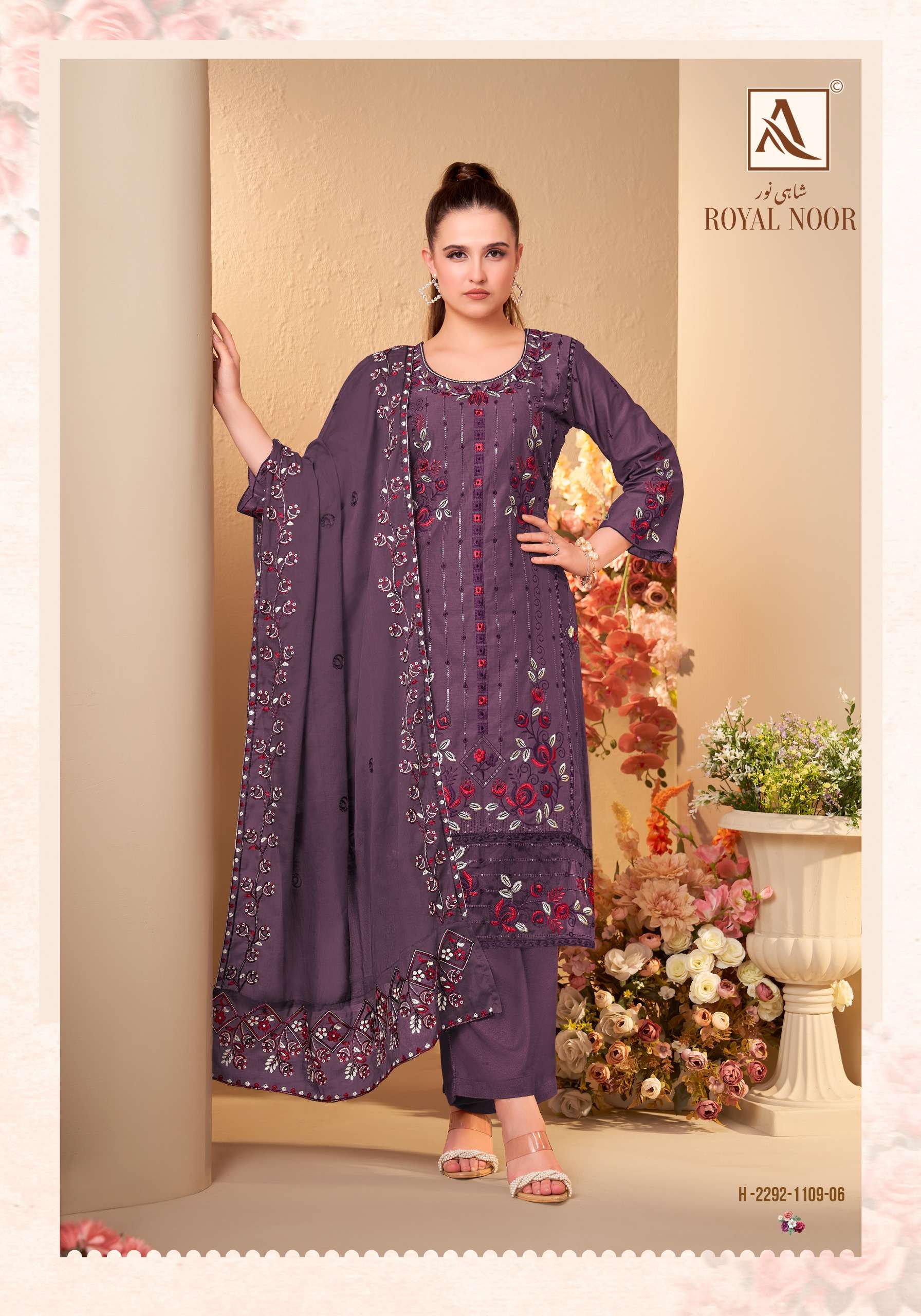 ALOK SUITS ROYAL NOOR COTTON FANCY EMBROIDERY WORK LADIES SUIT