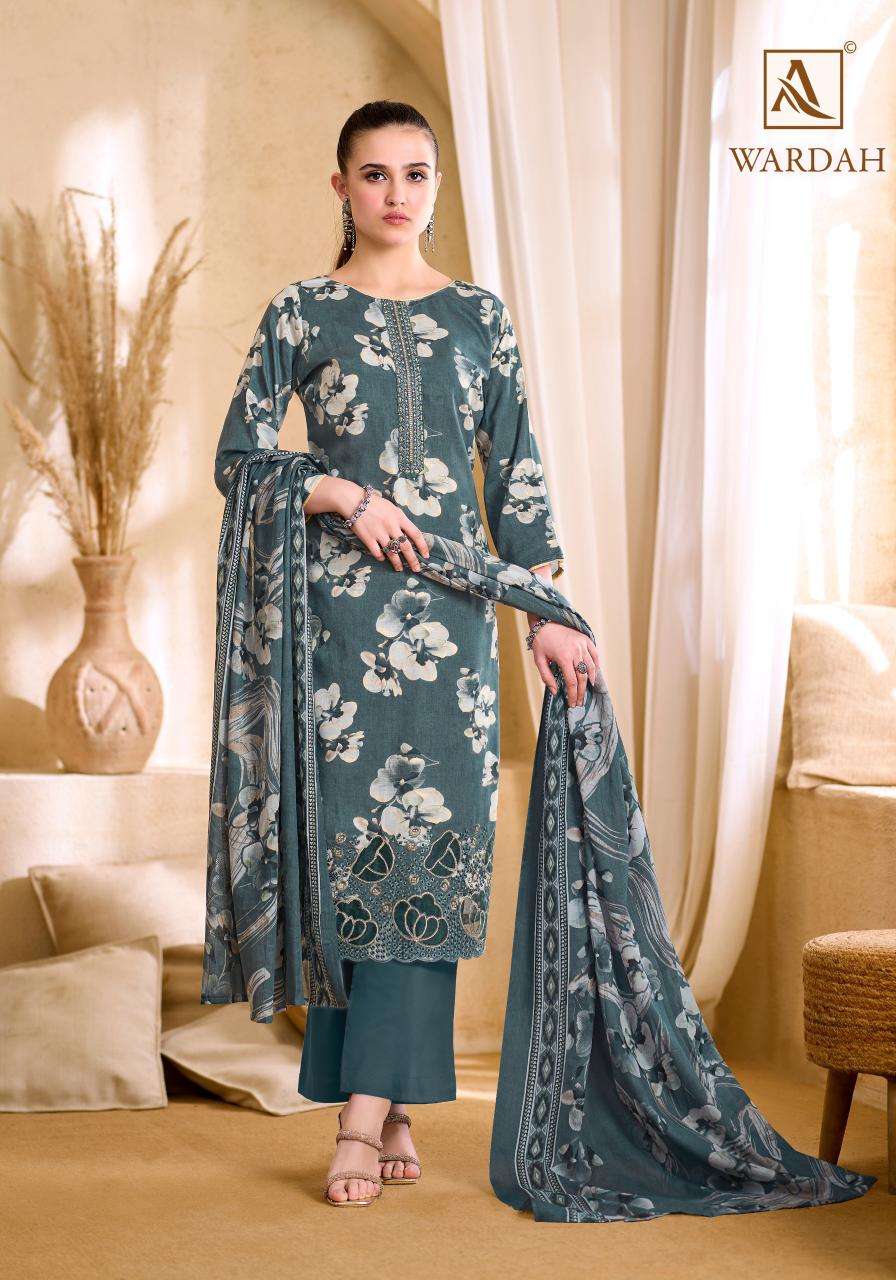 ALOK SUITS WARDAH JAM COTTON PRINT WITH FANCY WORK SUIT