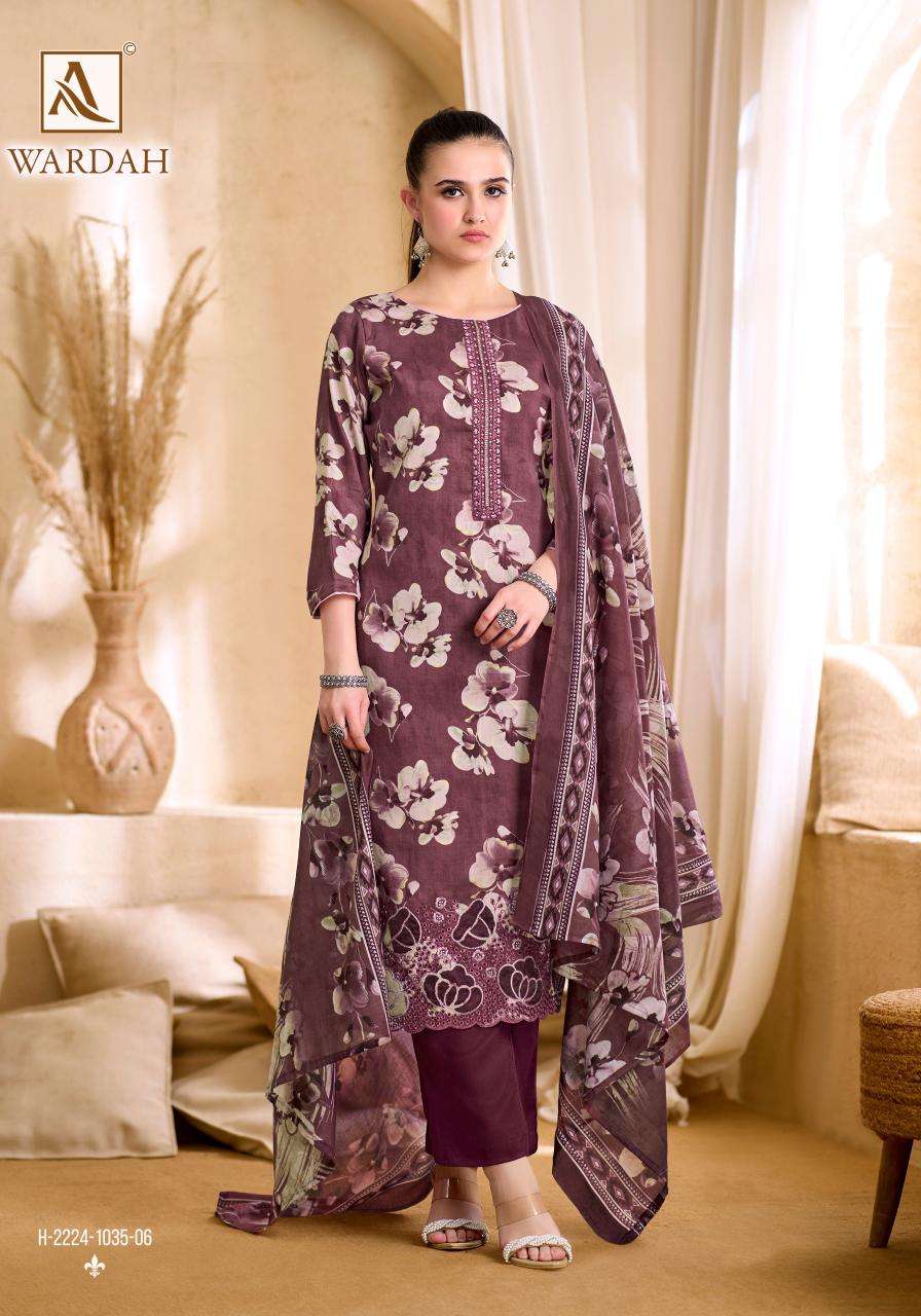 ALOK SUITS WARDAH JAM COTTON PRINT WITH FANCY WORK SUIT