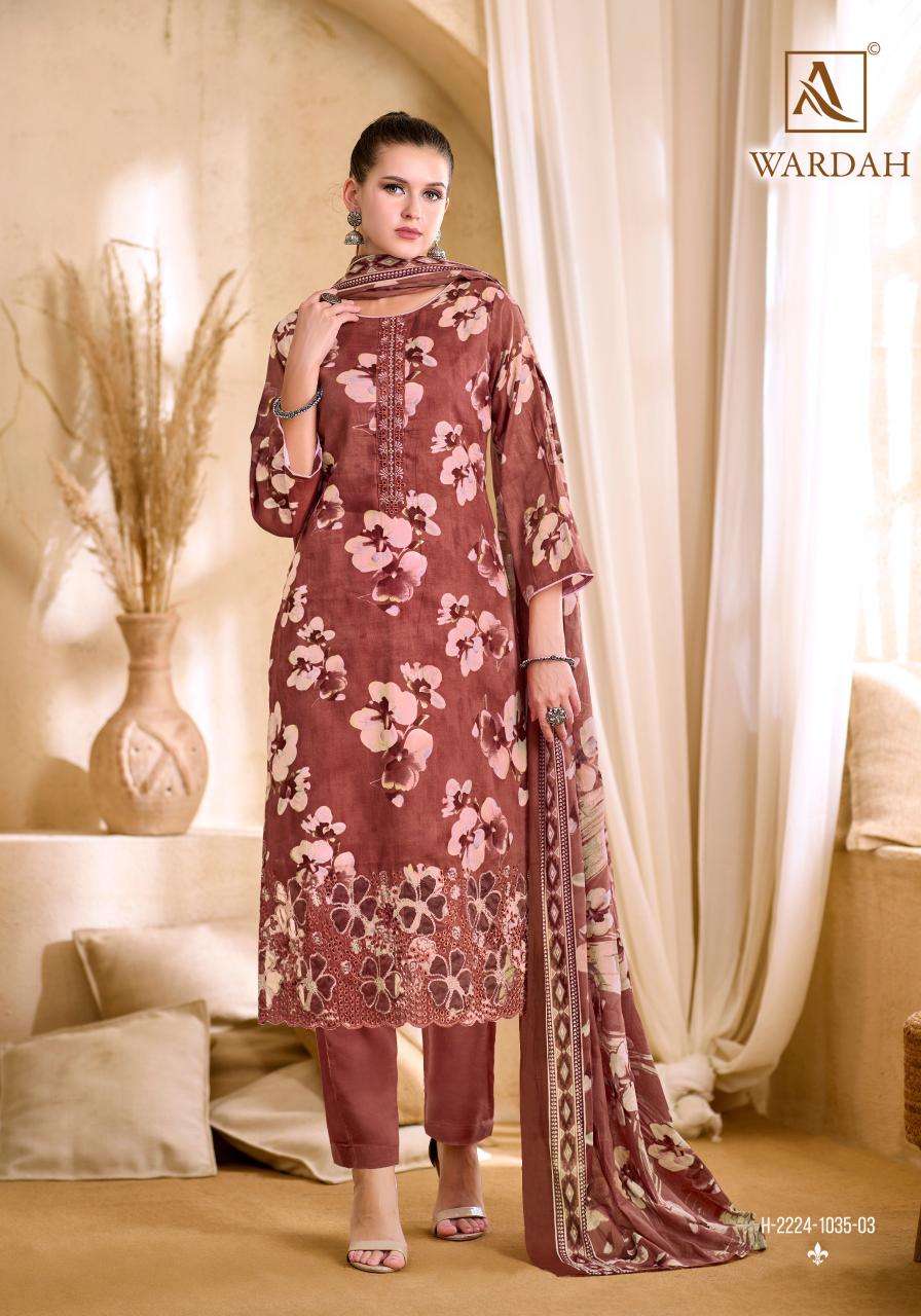 ALOK SUITS WARDAH JAM COTTON PRINT WITH FANCY WORK SUIT