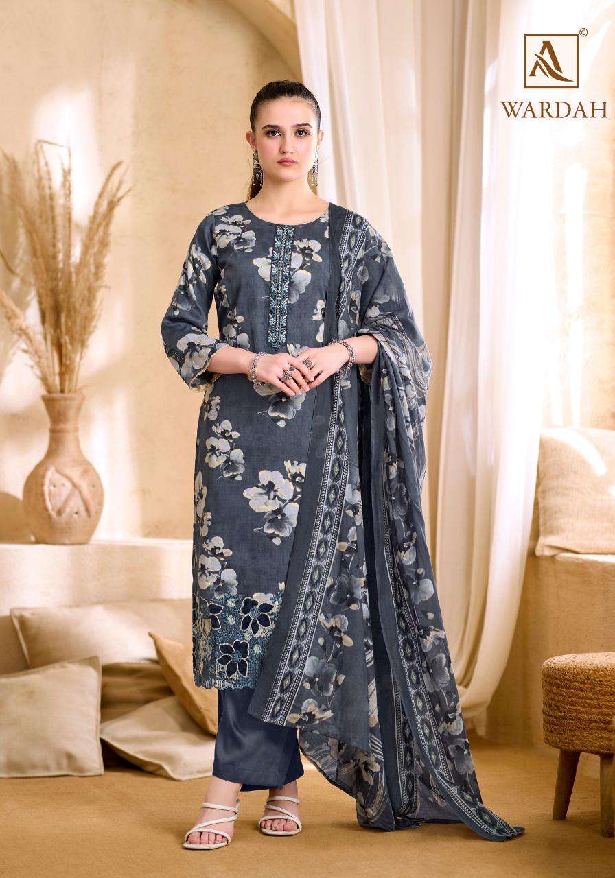 ALOK SUITS WARDAH JAM COTTON PRINT WITH FANCY WORK SUIT