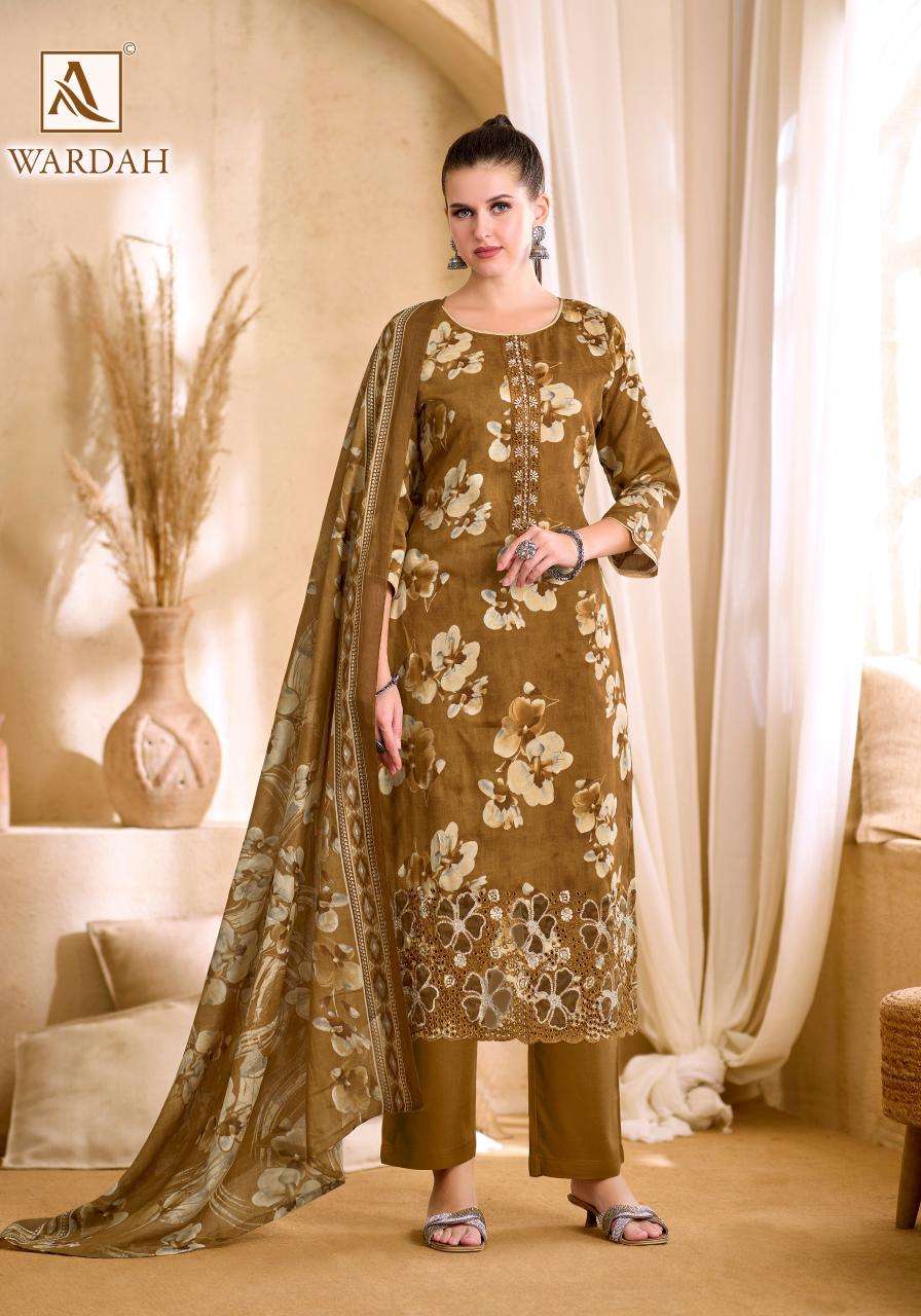 ALOK SUITS WARDAH JAM COTTON PRINT WITH FANCY WORK SUIT