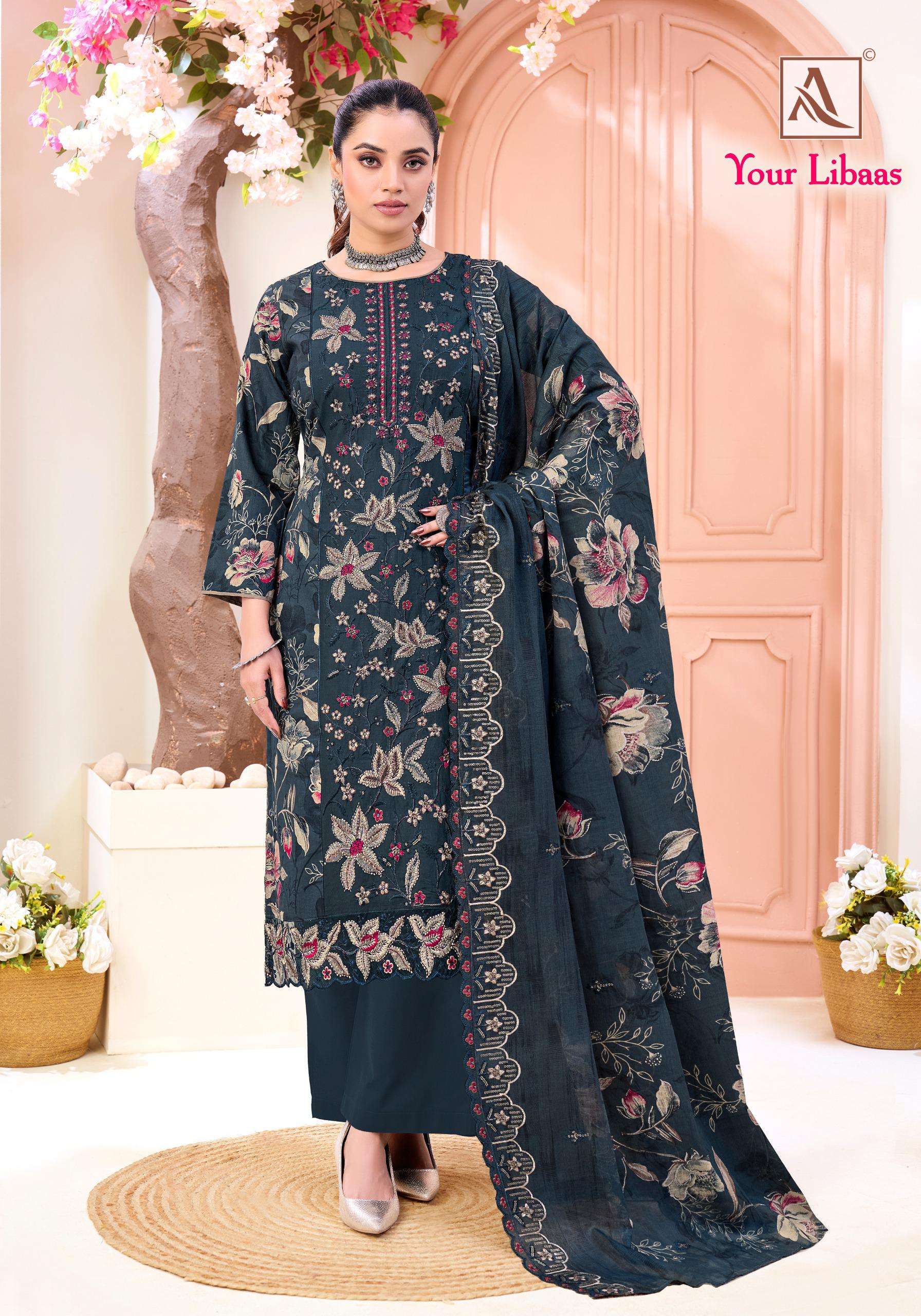 ALOK SUITS YOUR LIBAAS COTTON DIGITAL PRINT WITH FANCY EMBROIDERY WORK SUIT
