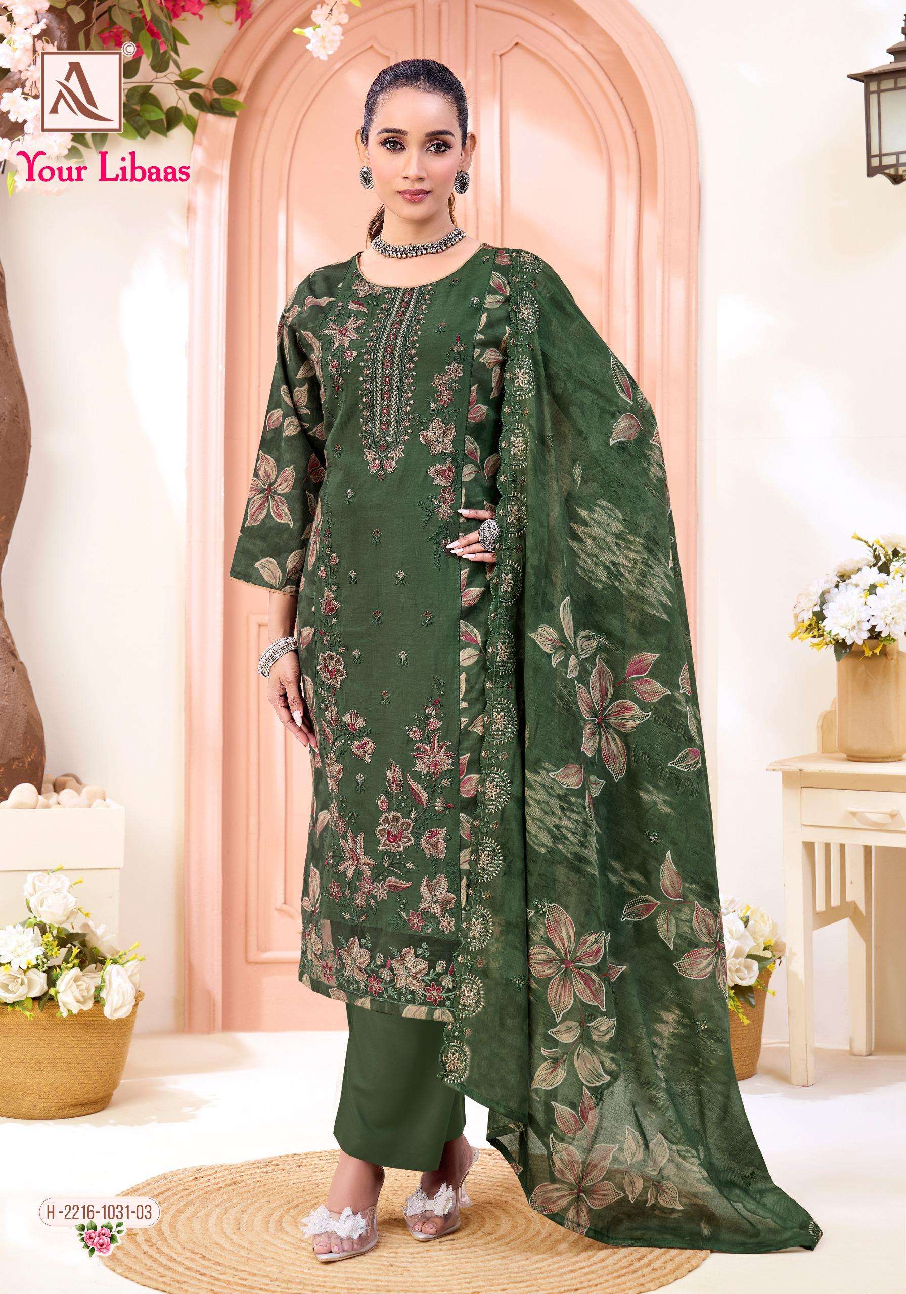 ALOK SUITS YOUR LIBAAS COTTON DIGITAL PRINT WITH FANCY EMBROIDERY WORK SUIT