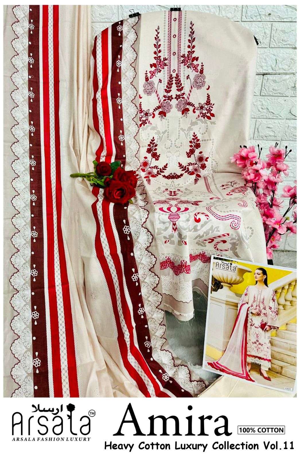 ARSALA FASHION AMIRA HEAVY COTTON LUXURY COLLECTION VOL 11 LAWN COTTON SUIT