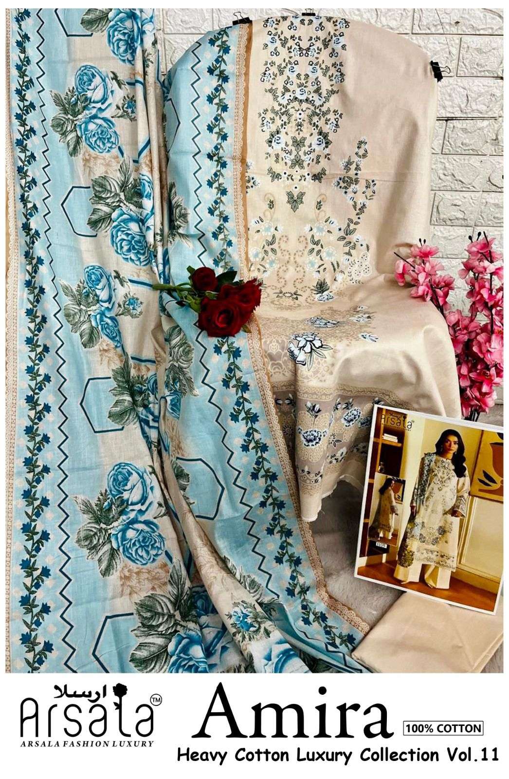ARSALA FASHION AMIRA HEAVY COTTON LUXURY COLLECTION VOL 11 LAWN COTTON SUIT
