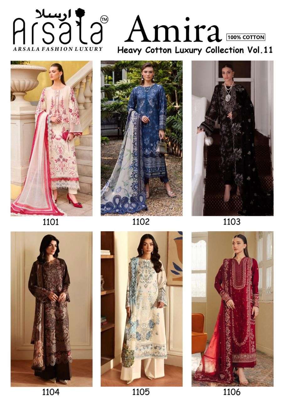 ARSALA FASHION AMIRA HEAVY COTTON LUXURY COLLECTION VOL 11 LAWN COTTON SUIT