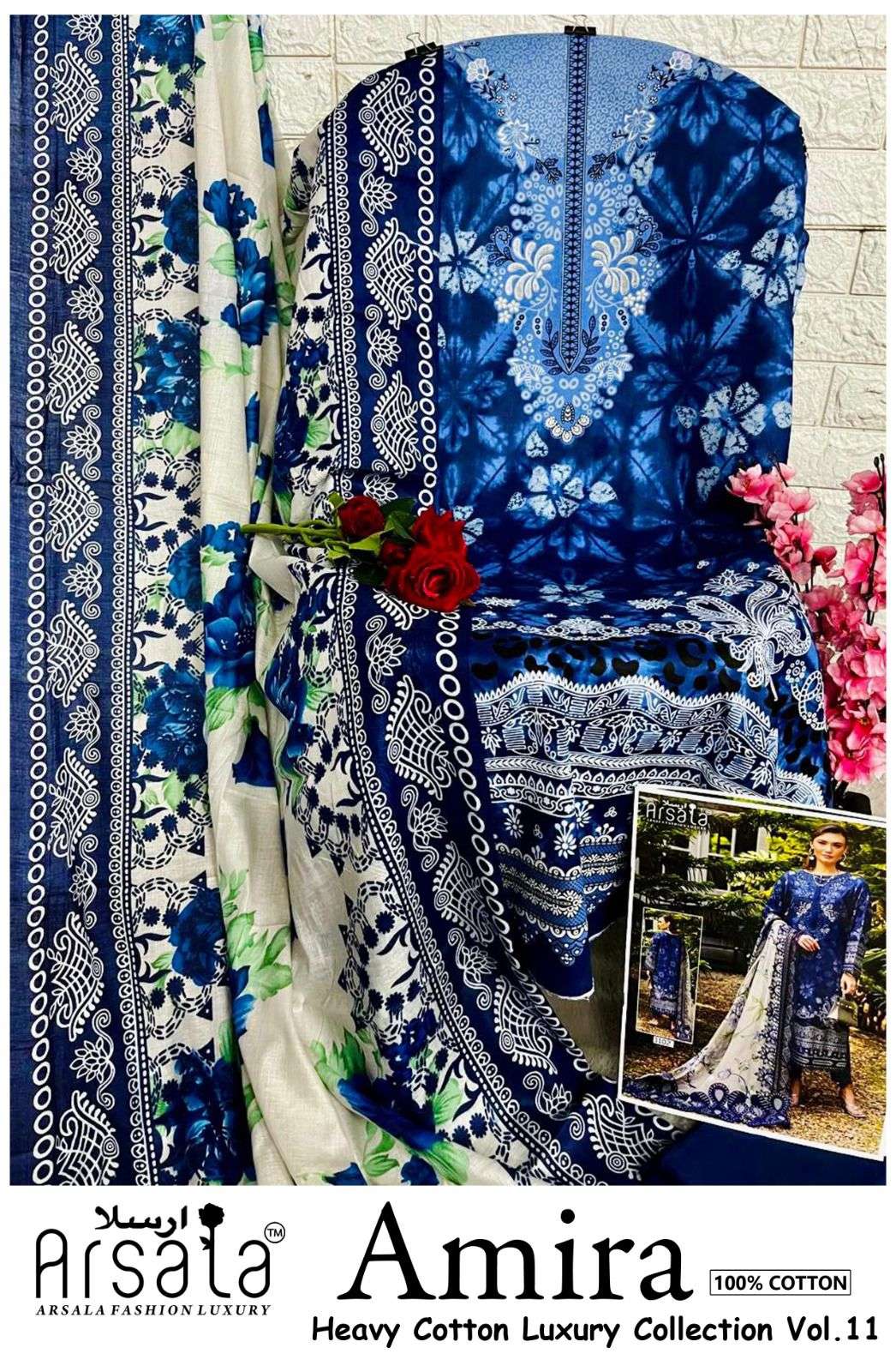 ARSALA FASHION AMIRA HEAVY COTTON LUXURY COLLECTION VOL 11 LAWN COTTON SUIT