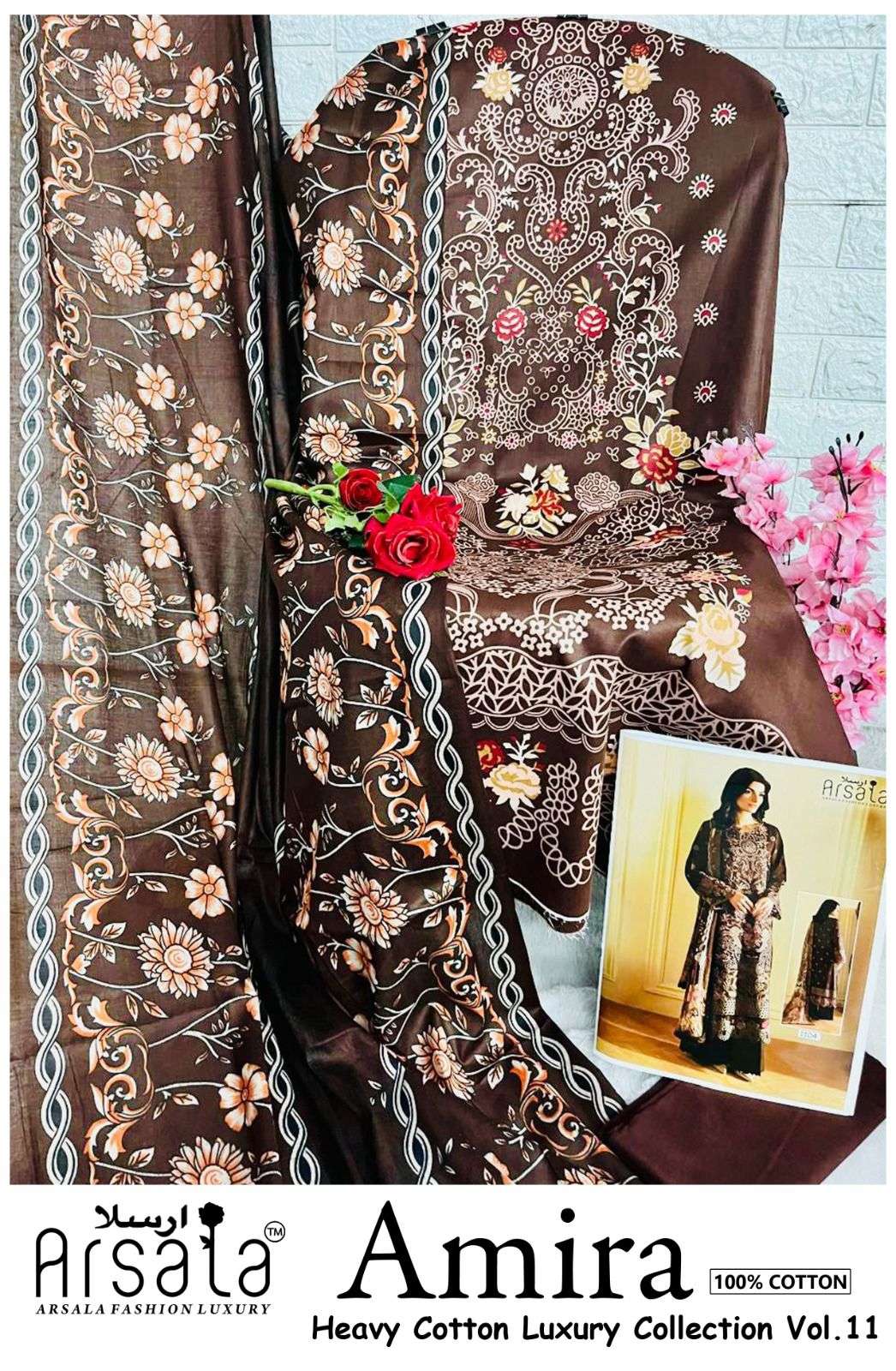ARSALA FASHION AMIRA HEAVY COTTON LUXURY COLLECTION VOL 11 LAWN COTTON SUIT
