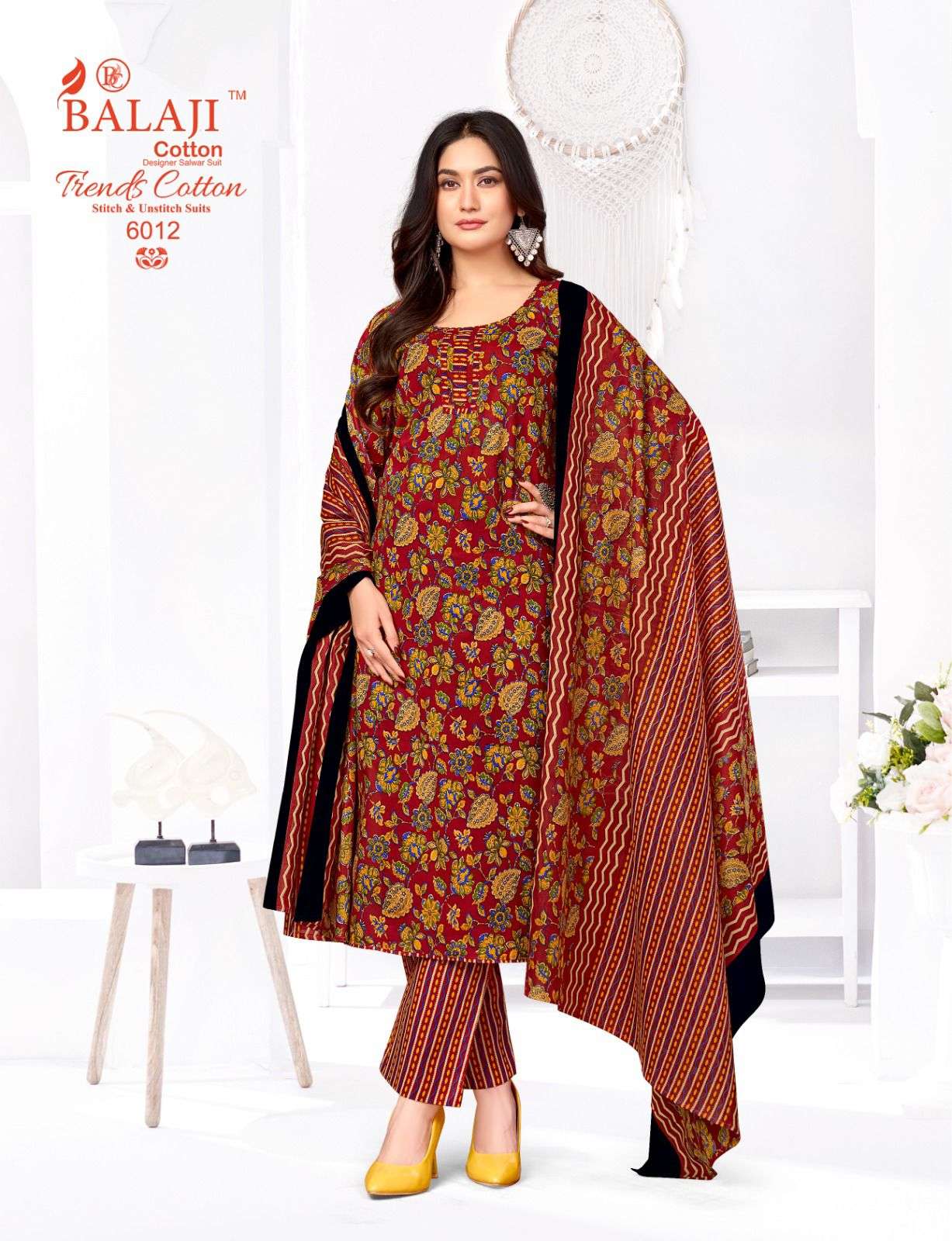BALAJI COTTON TRENDS COTTON VOL 6 COTTON PRINT LADIES 3PCS SET COLLECTION 