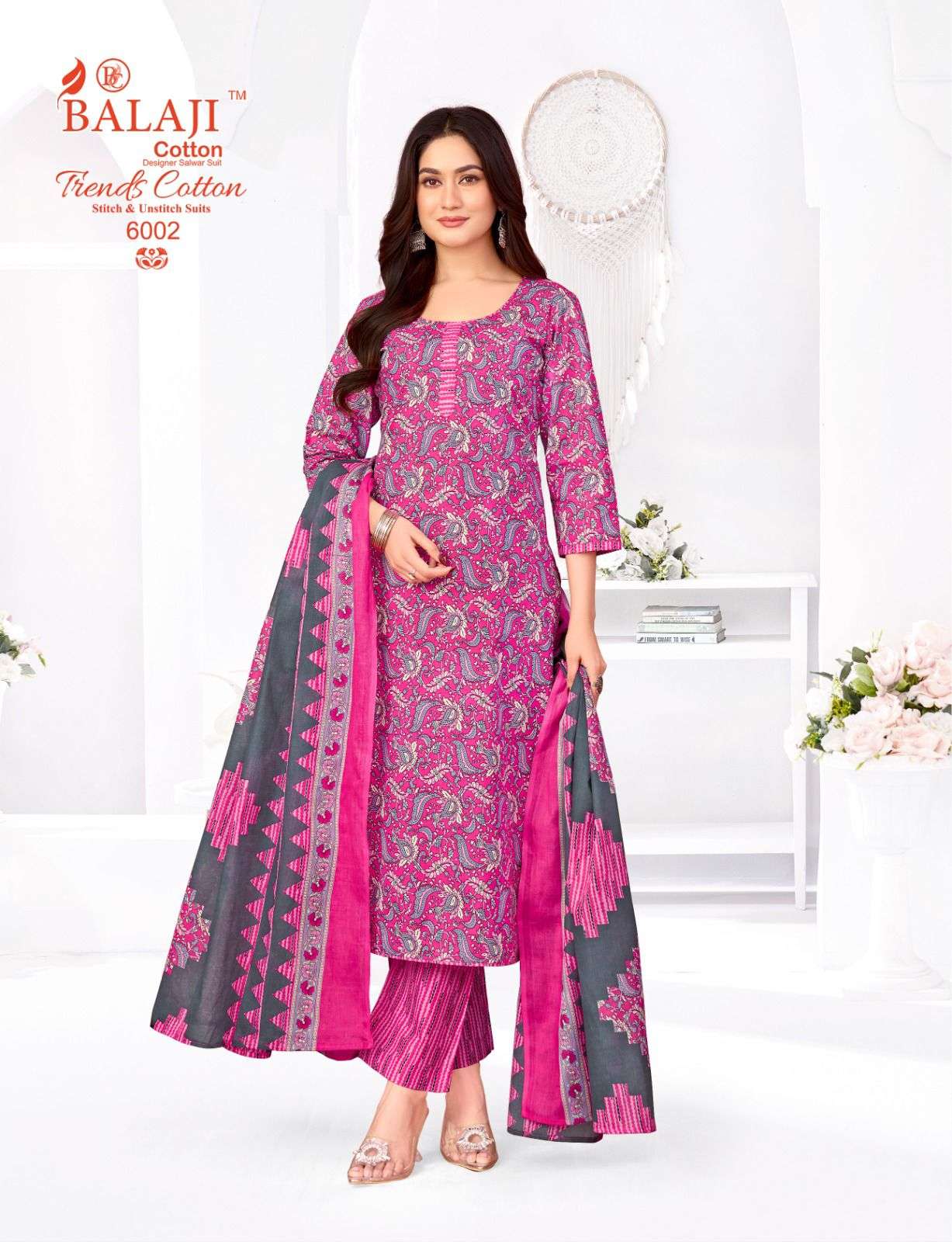 BALAJI COTTON TRENDS COTTON VOL 6 COTTON PRINT LADIES 3PCS SET COLLECTION 