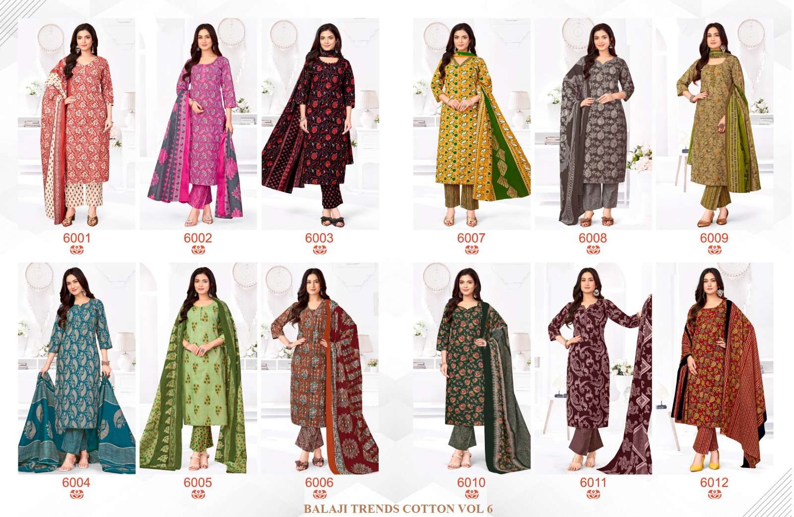 BALAJI COTTON TRENDS COTTON VOL 6 COTTON PRINT LADIES 3PCS SET COLLECTION 