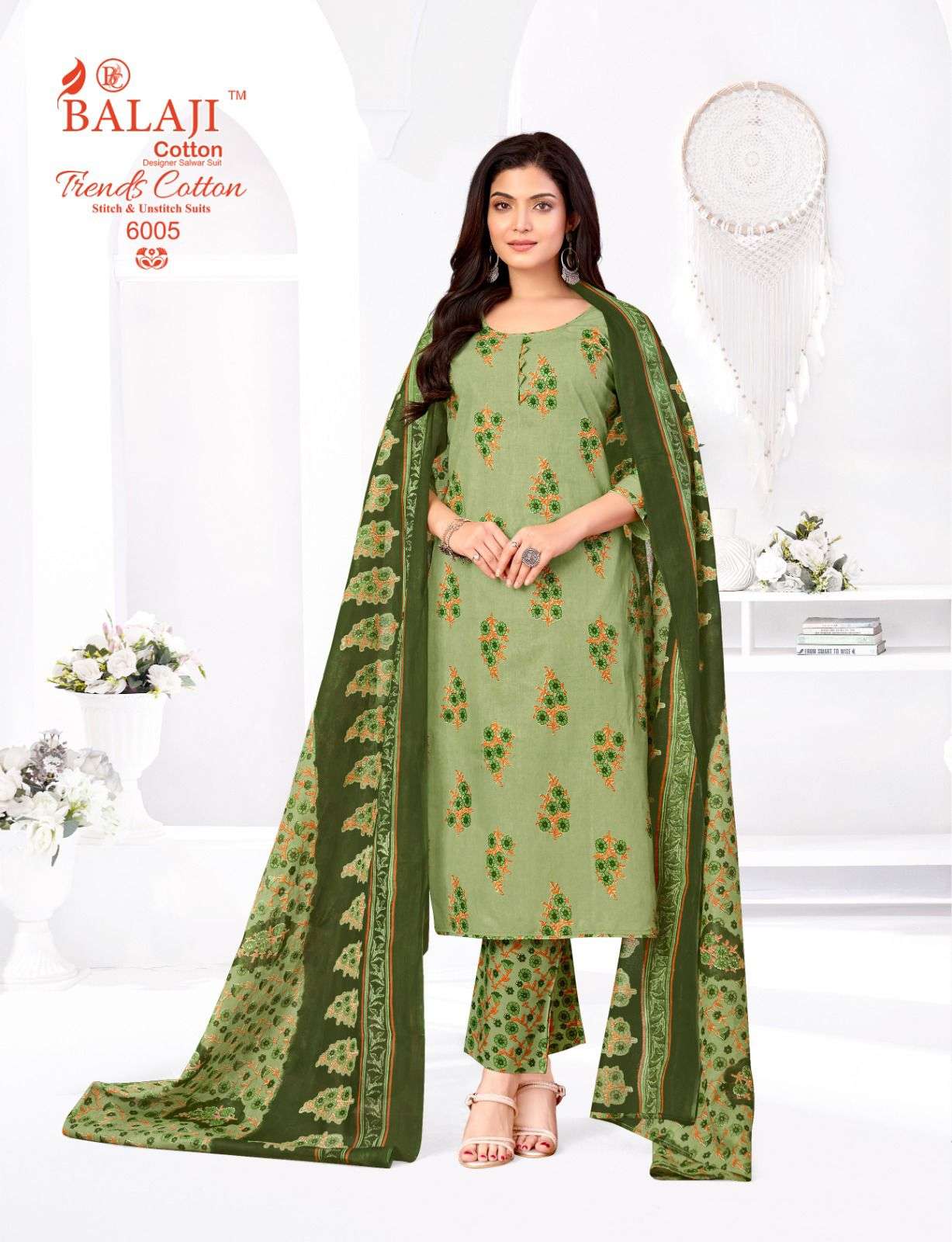 BALAJI COTTON TRENDS COTTON VOL 6 COTTON PRINT LADIES 3PCS SET COLLECTION 