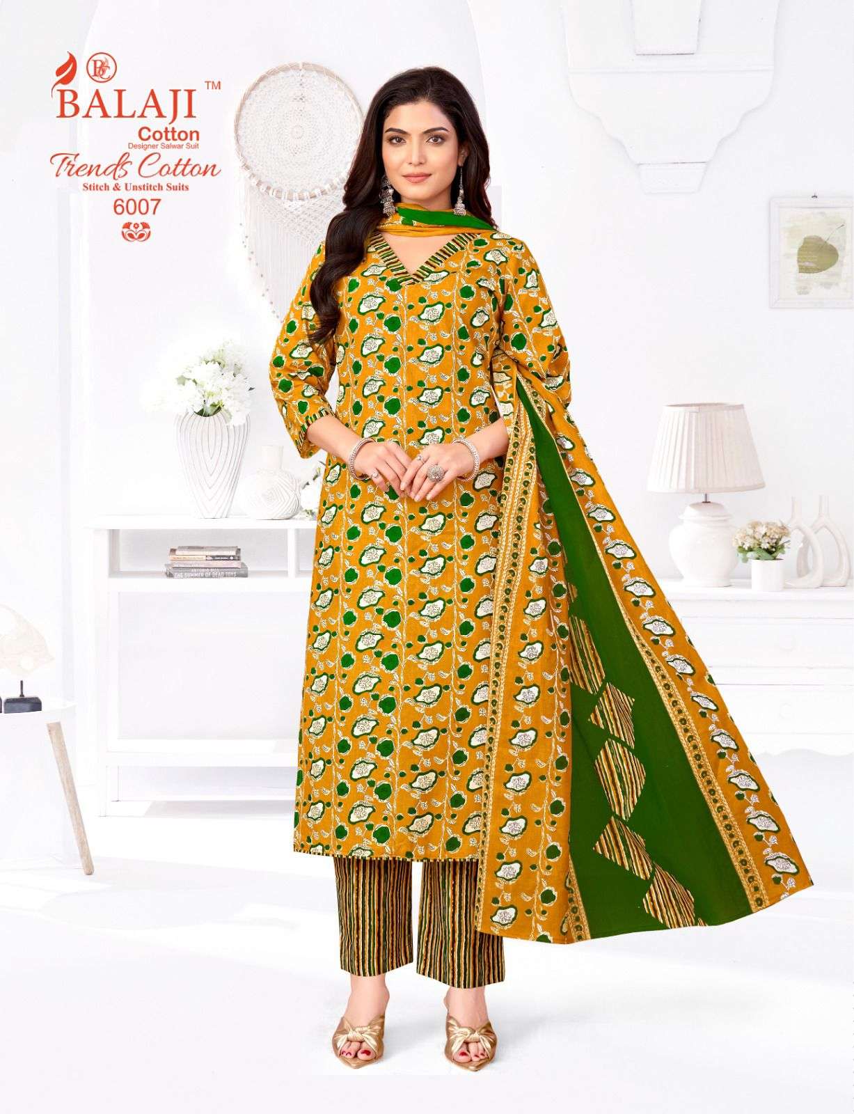 BALAJI COTTON TRENDS COTTON VOL 6 COTTON PRINT LADIES 3PCS SET COLLECTION 