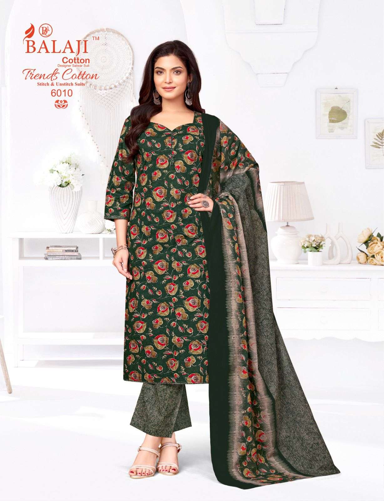 BALAJI COTTON TRENDS COTTON VOL 6 COTTON PRINT LADIES 3PCS SET COLLECTION 