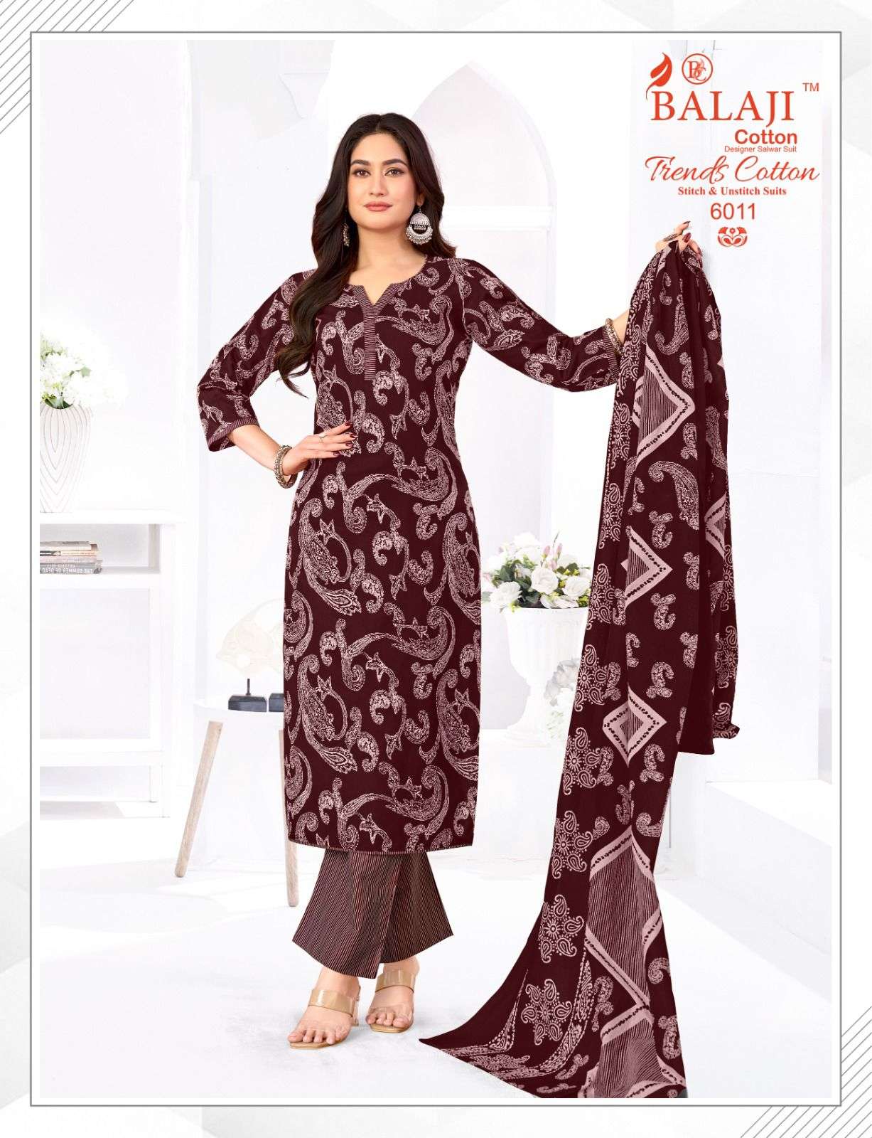 BALAJI COTTON TRENDS COTTON VOL 6 COTTON PRINT LADIES 3PCS SET COLLECTION 
