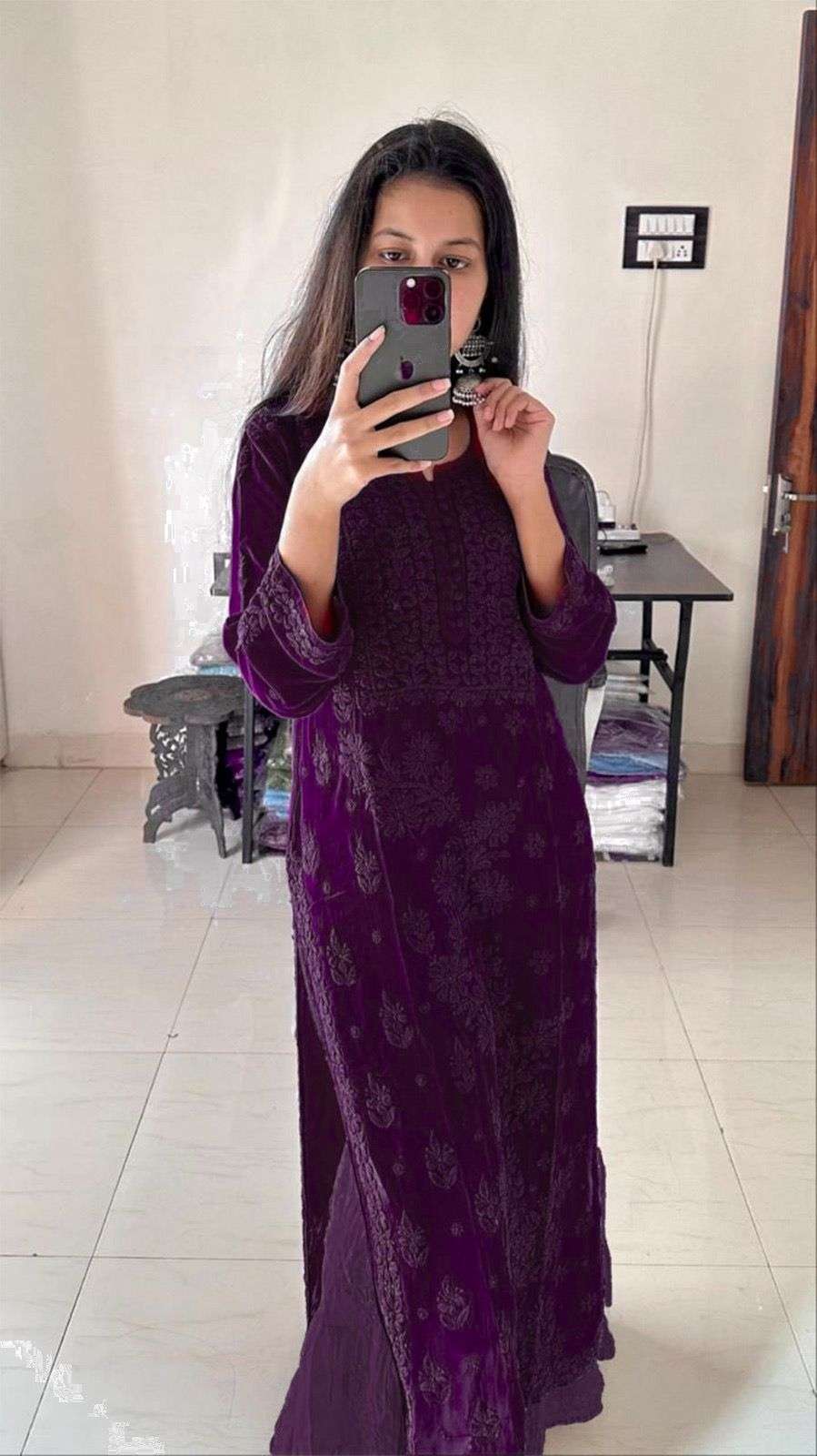 BE 354 CHIKANKARI GEORGETTE DESIGNER FANCY READY MADE LADIES SUIT