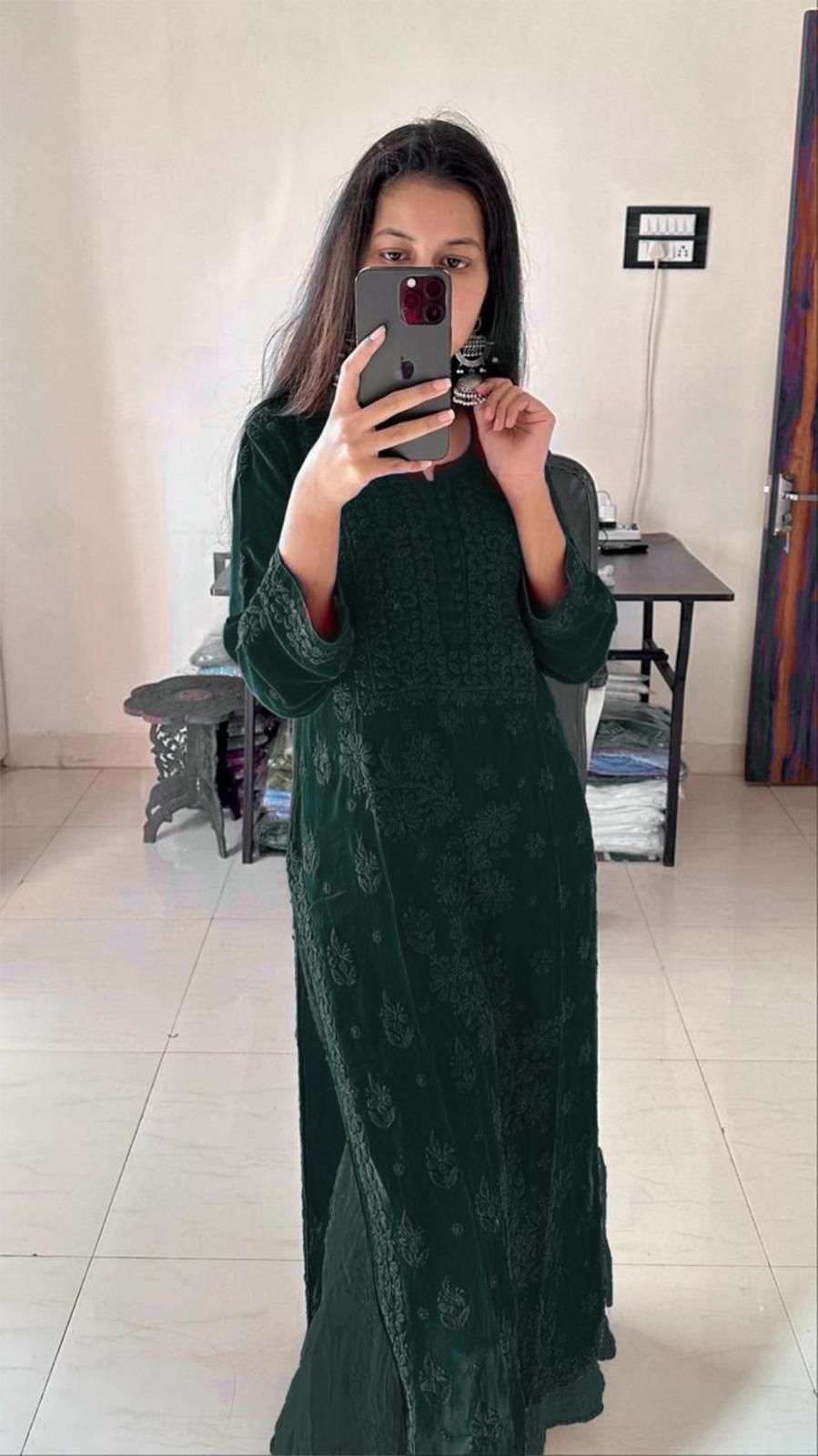 BE 354 CHIKANKARI GEORGETTE DESIGNER FANCY READY MADE LADIES SUIT