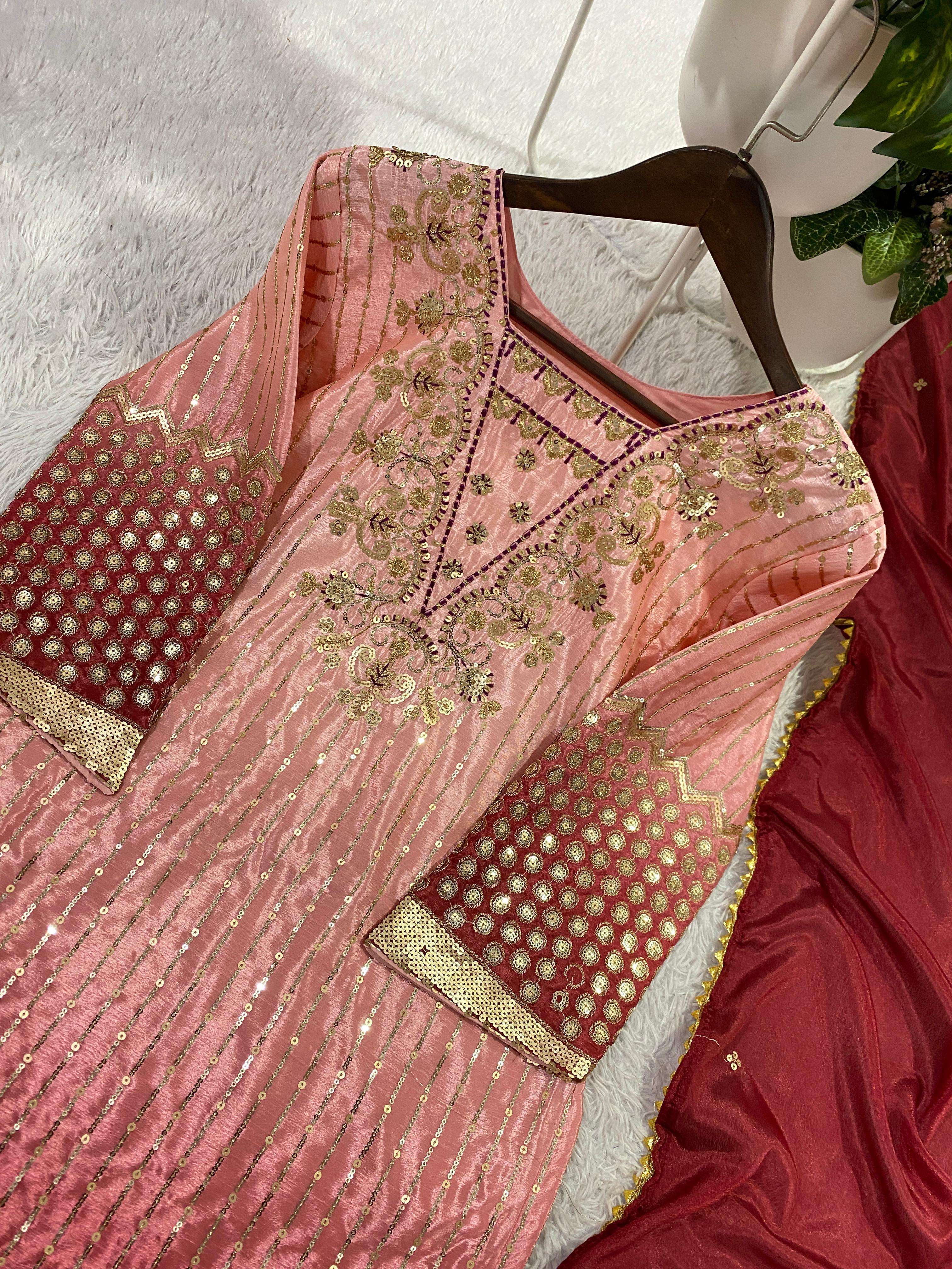 BE 445 BEAUTIFUL SHADED FABRIC DESIGNER WORK FESTIVE WEAR LADIES SUIT