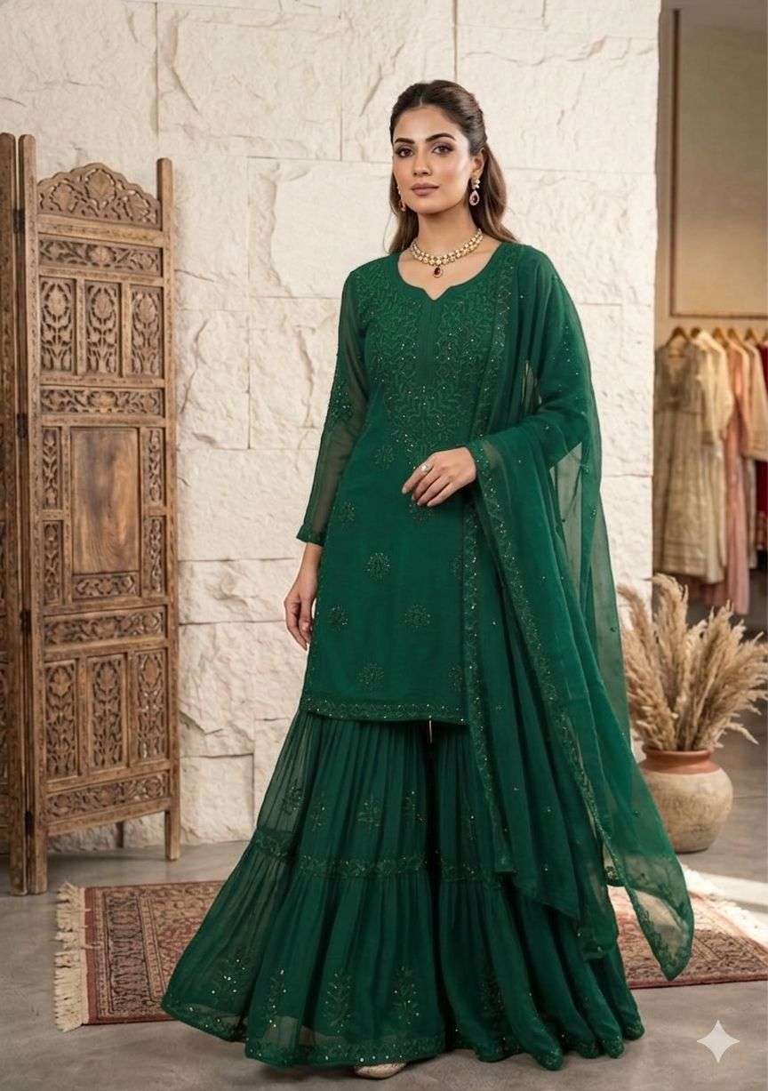 BE 456 GEORGETTE SEQUENCE EMBROIDERY DESIGNER WORK PARTY WEAR LADIES SUIT