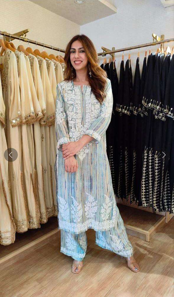 BE 460 RAYON FANCY EMBROIDERY WORKS KURTI WITH PLAZZO PAIR 