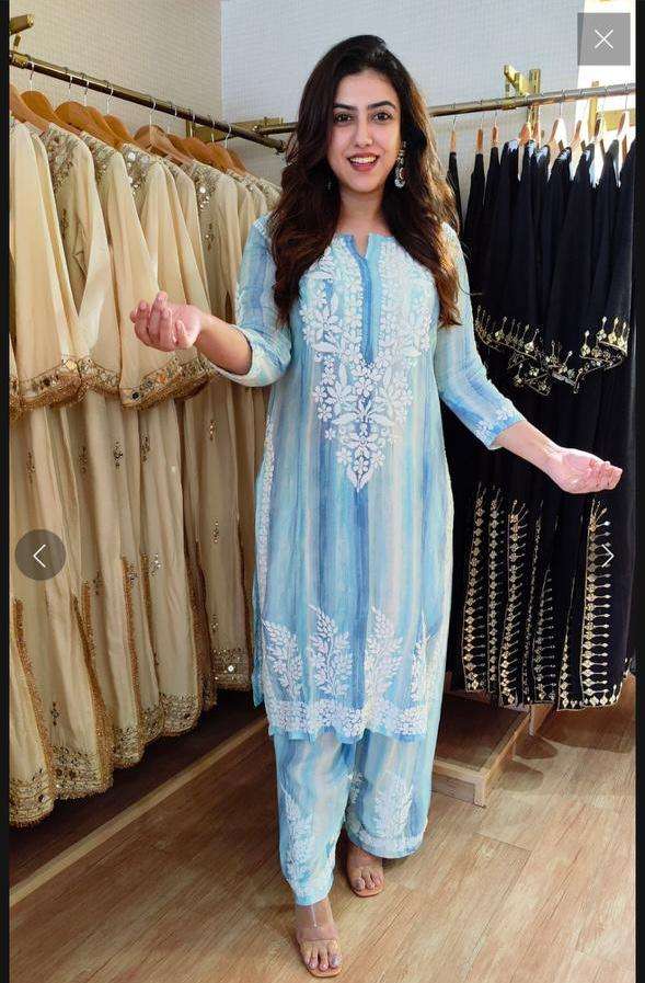 BE 460 RAYON FANCY EMBROIDERY WORKS KURTI WITH PLAZZO PAIR 