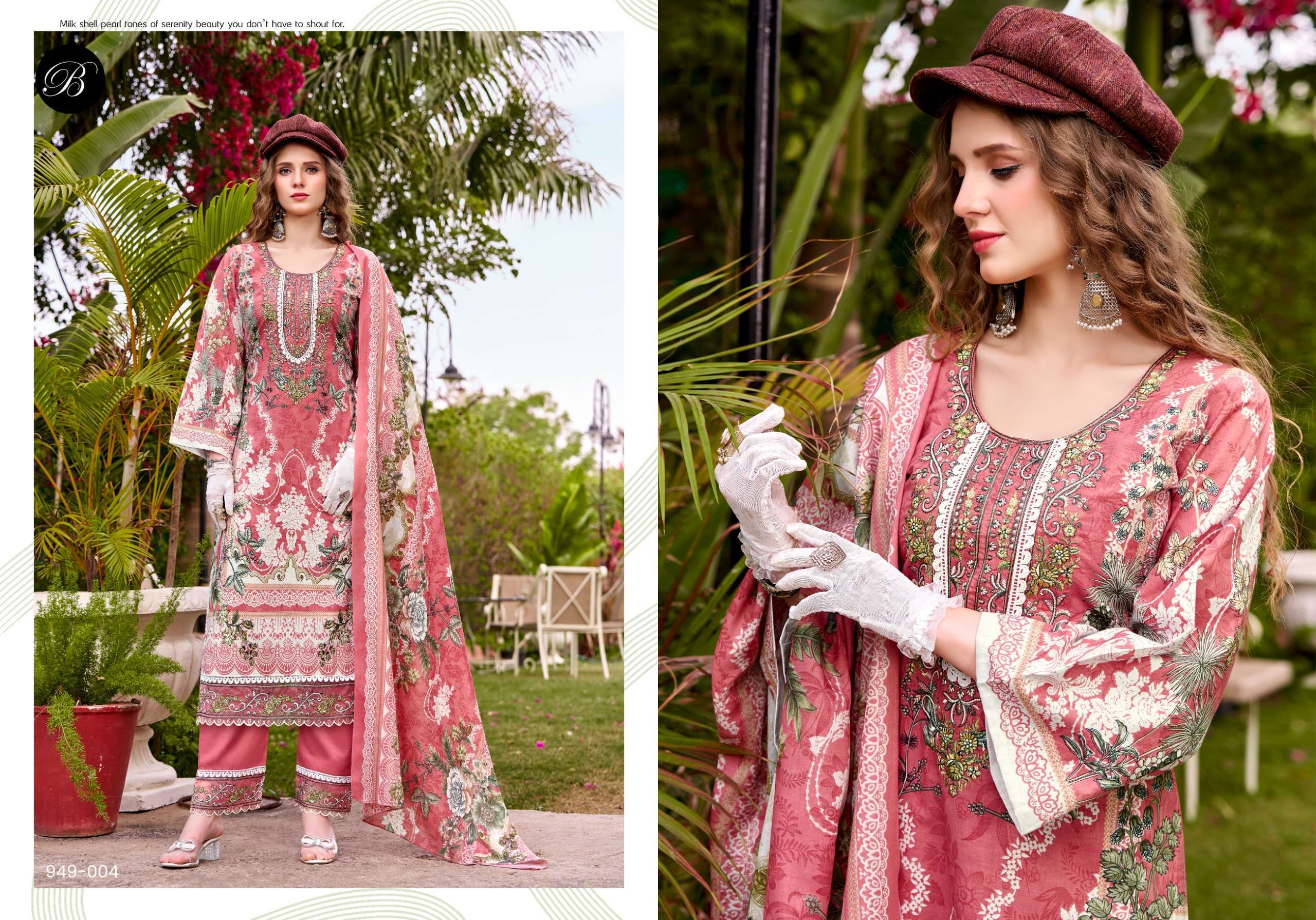 BELLIZA DESIGNER STUDIO GULISTAAN COTTON DIGITAL PRINT WITH FANCY EMBROIDERY WORK SUIT
