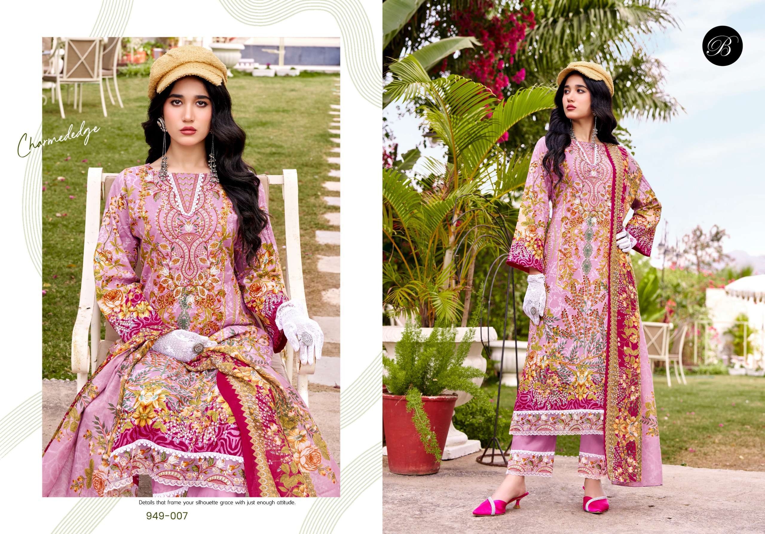 BELLIZA DESIGNER STUDIO GULISTAAN COTTON DIGITAL PRINT WITH FANCY EMBROIDERY WORK SUIT
