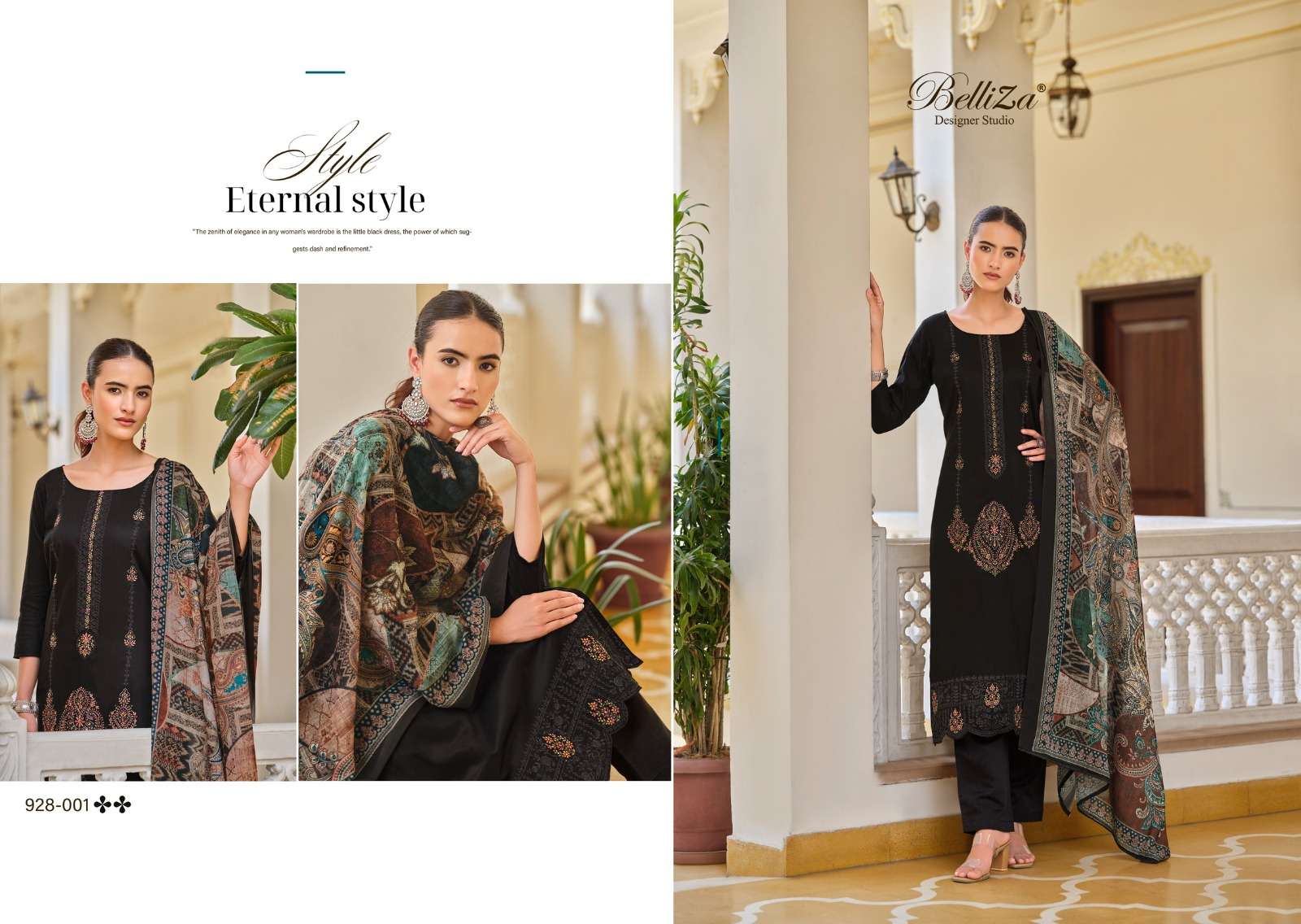 BELLIZA DESIGNER STUDIO JASHN E ISHQ VOL 9 JAM COTTON FANCY WORK SUIT