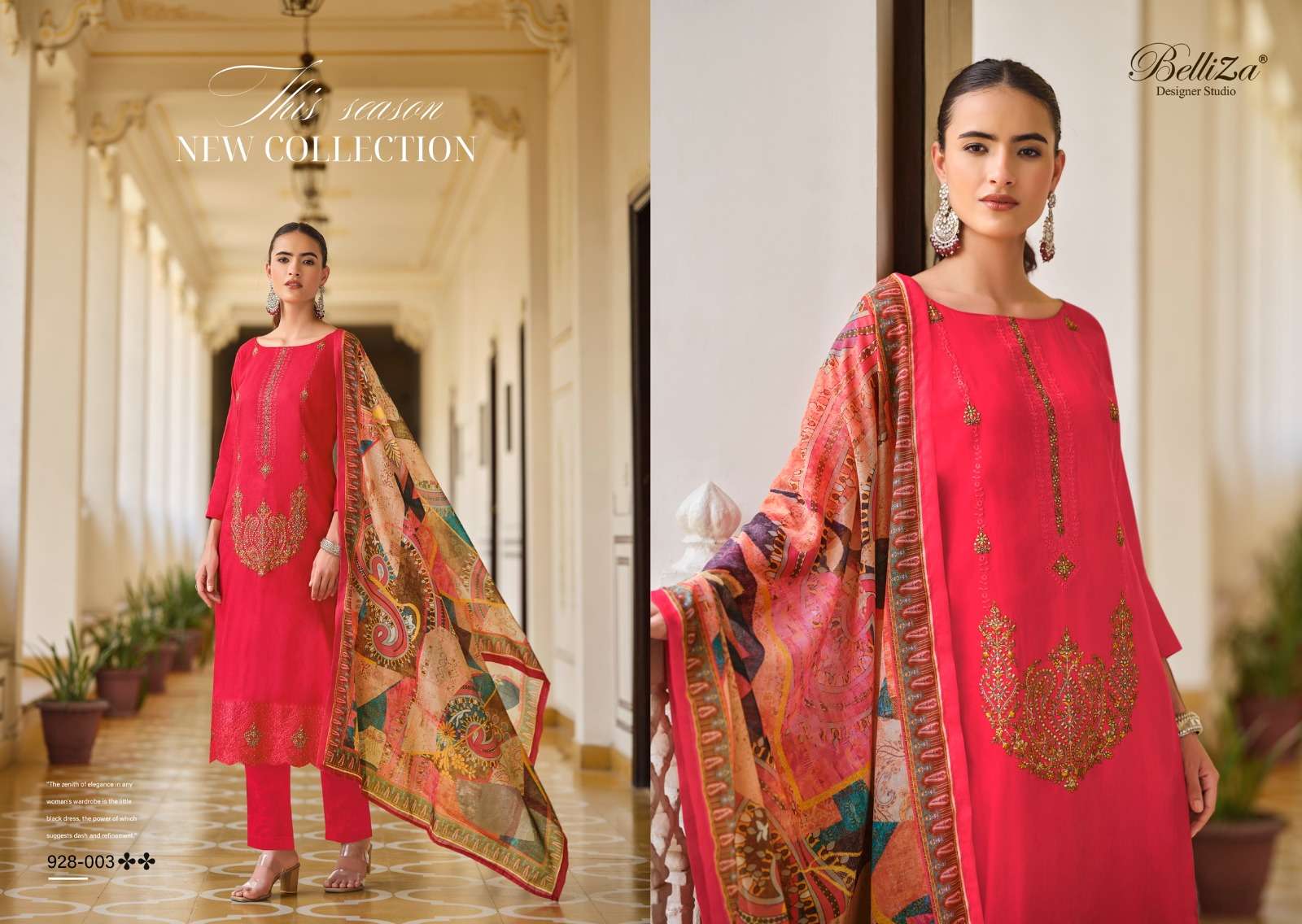 BELLIZA DESIGNER STUDIO JASHN E ISHQ VOL 9 JAM COTTON FANCY WORK SUIT